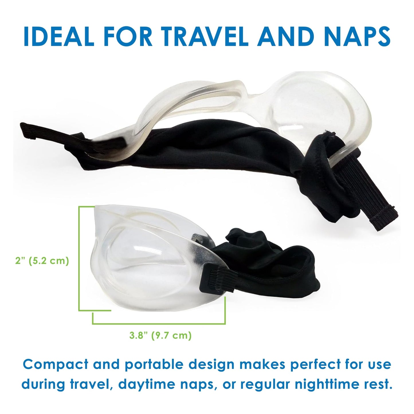 EyeEco Eyeseals 4.0 Sleep Mask – Clear – Moisturizing Eye Masks for Sleep Keep Dry Air Out – Latex-Free Eye Mask Great for CPAP Users