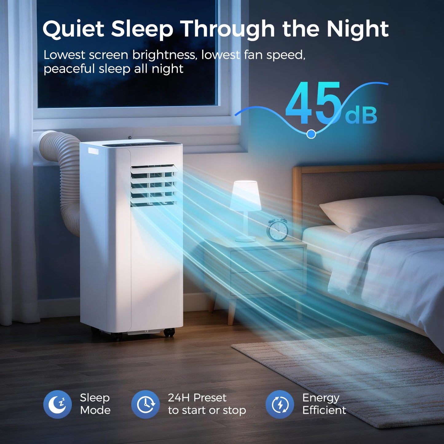 URBANITE 16000 BTU Portable Air Conditioner, Smart WiFi APP & Remote Control, 5-in-1 AC Unit Cools up to 650 Sq.Ft, 45dB Ultra Quiet Dehumidifier/Fan/Sleep Mode, Easy Installation for Bedroom & Office