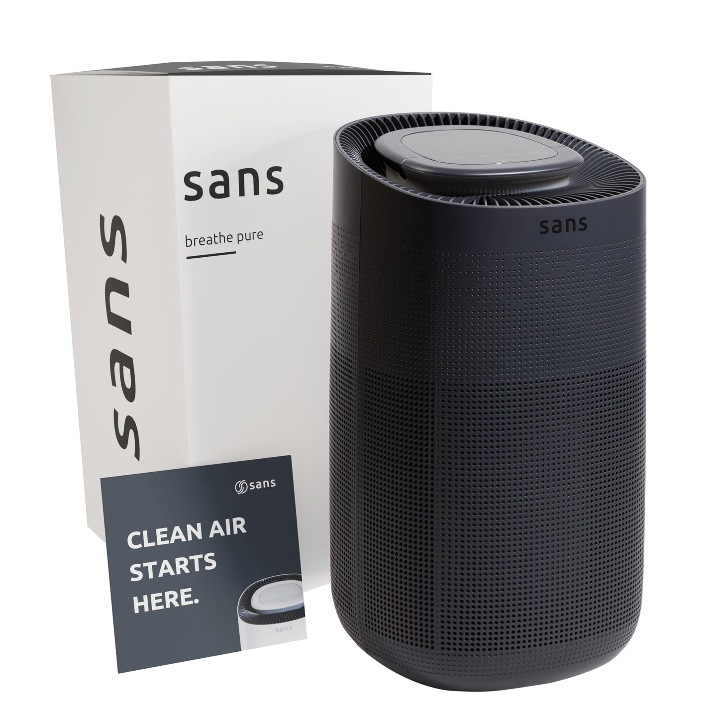 Sans HEPA 13 Air Purifier for Home Extra Large Rooms (1560 sq ft) | UV-C Sterilization & Carbon Odor Defense | Quiet 35dB Auto-Mode, Protect from Smoke, Pollutants, Dust & Allergens (Midnight)