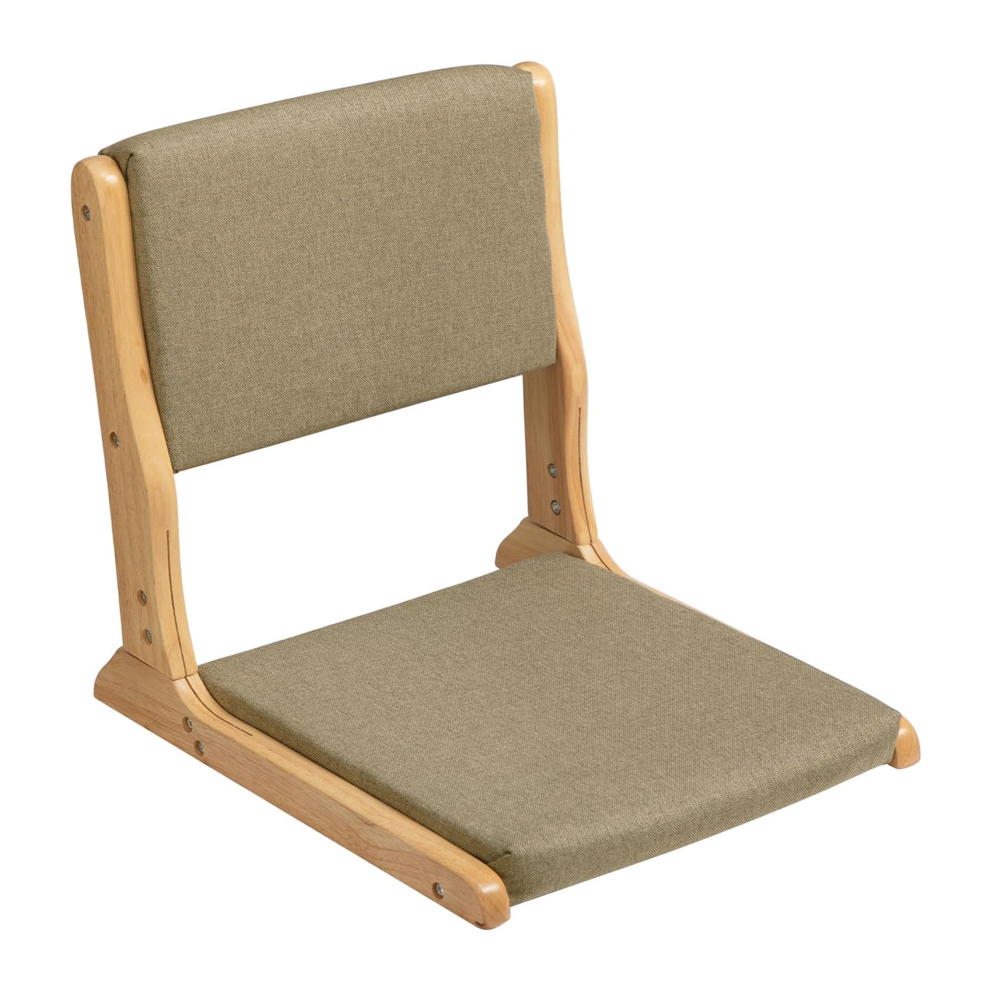 HollyHOME Foldable Japanese Style Floor Chair with Back Support, Tatami Chair with Cushion, Meditation Seat for Bay Window, Living Room, Bedroom, Dark Grey