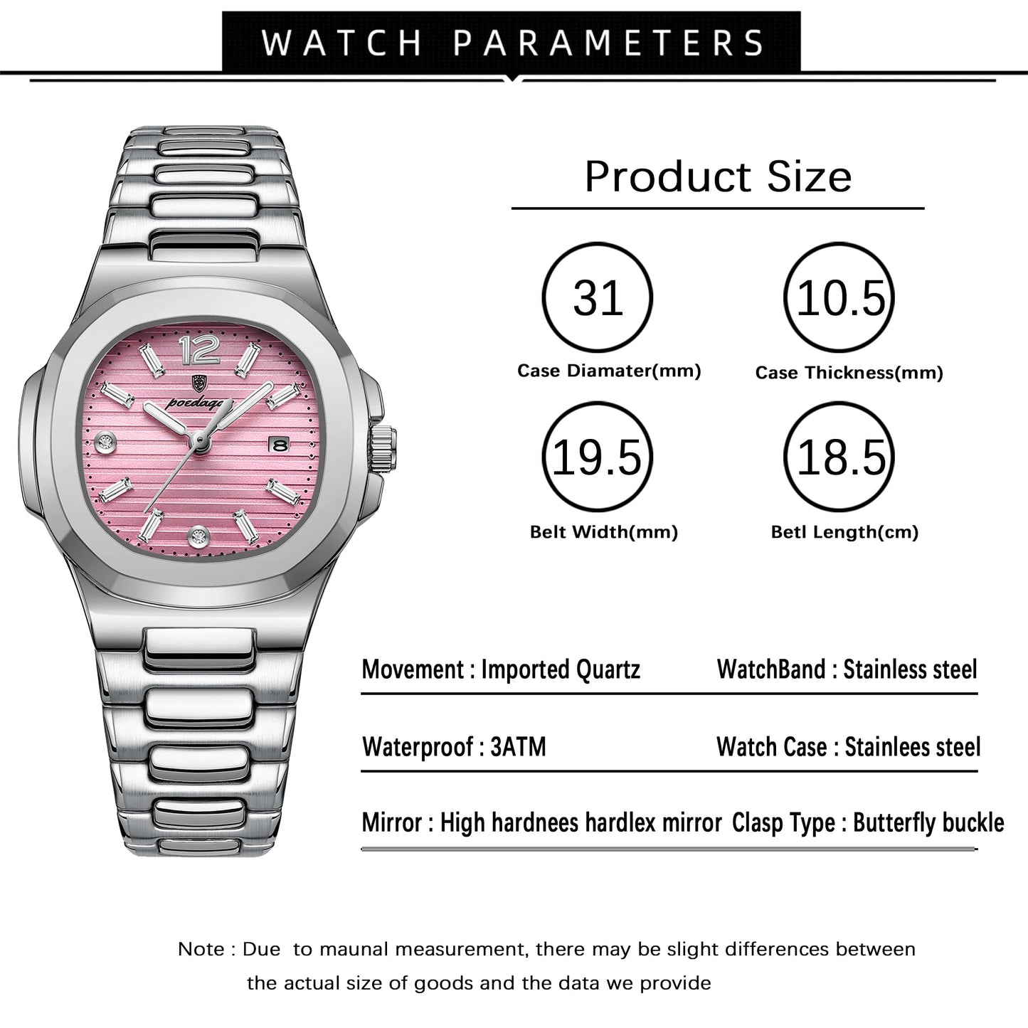 TIMGUX Watch for Women Business Dress Analog Quartz Two Tone Stainless Steel Waterproof Luminous Date Luxury Casual Wrist Watch