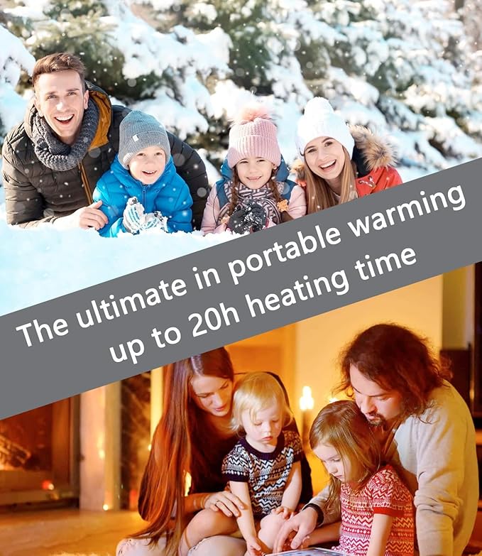 Hand Warmers Rechargeable [Equipped with Heat-conducting Silicone][Double-Sided Heating] [Shockproof] Suitable Skiing for Golf Hunting Hiking Outdoor Camping (Orange, 5000mAh X2)