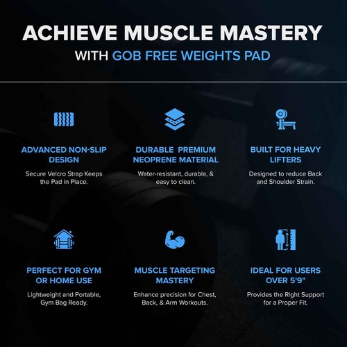 Charles Glass Gob Pad 4.0 – Premium Weight Lifting Pad for Free Weights, Bench Exercises, and Chest Press Support