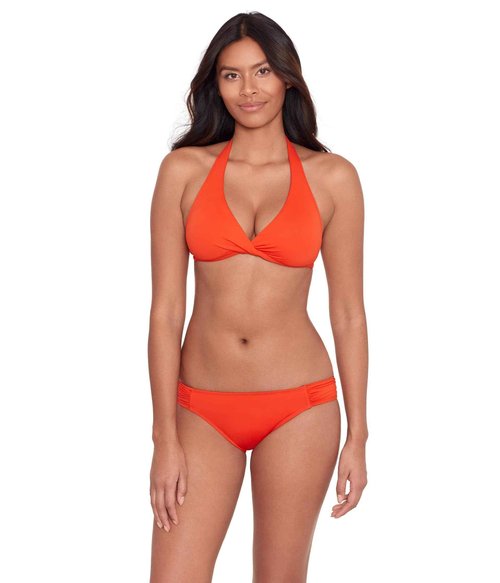 Lauren Ralph Lauren Womens Beach Club Solids Shirred Side Hipster Orange 8