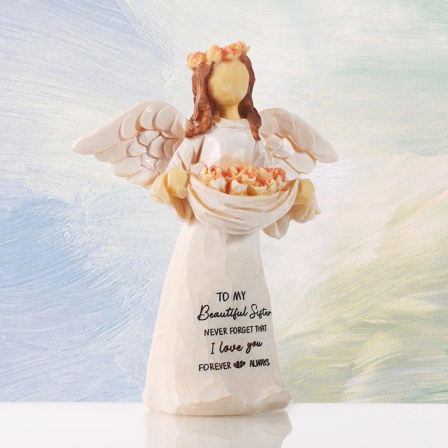 Sisters Gifts,5.12" Angel Figurine Gifts to Sister,Birthday Gifts for Sister from Sister,Sisters Gifts for Women on Birthday and Sister's Day