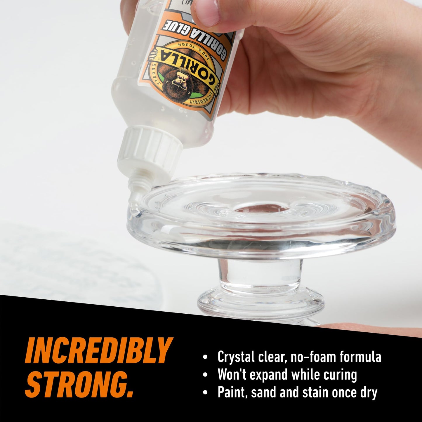 Gorilla Clear Glue, 1.75 Ounce Bottle (Pack of 1) - Crystal Clear, All Purpose, and Water Resistant