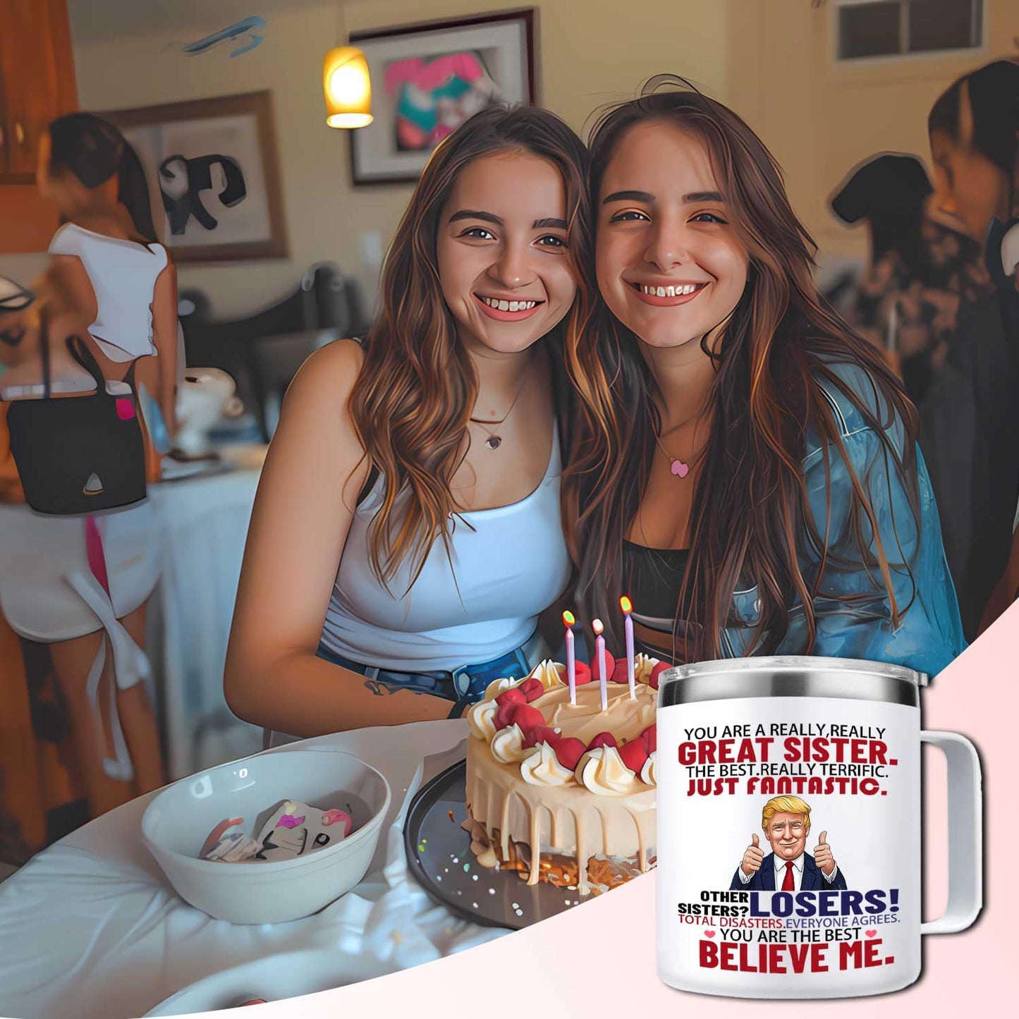 NIAEIAIE Funny Sister Gifts from Brother Adult-Best Birthday Gifts for Sister or In Law-You Are A Really Great Sis-Unique Present Idea for Birthday,Christmas (14 oz, Coffee mug)