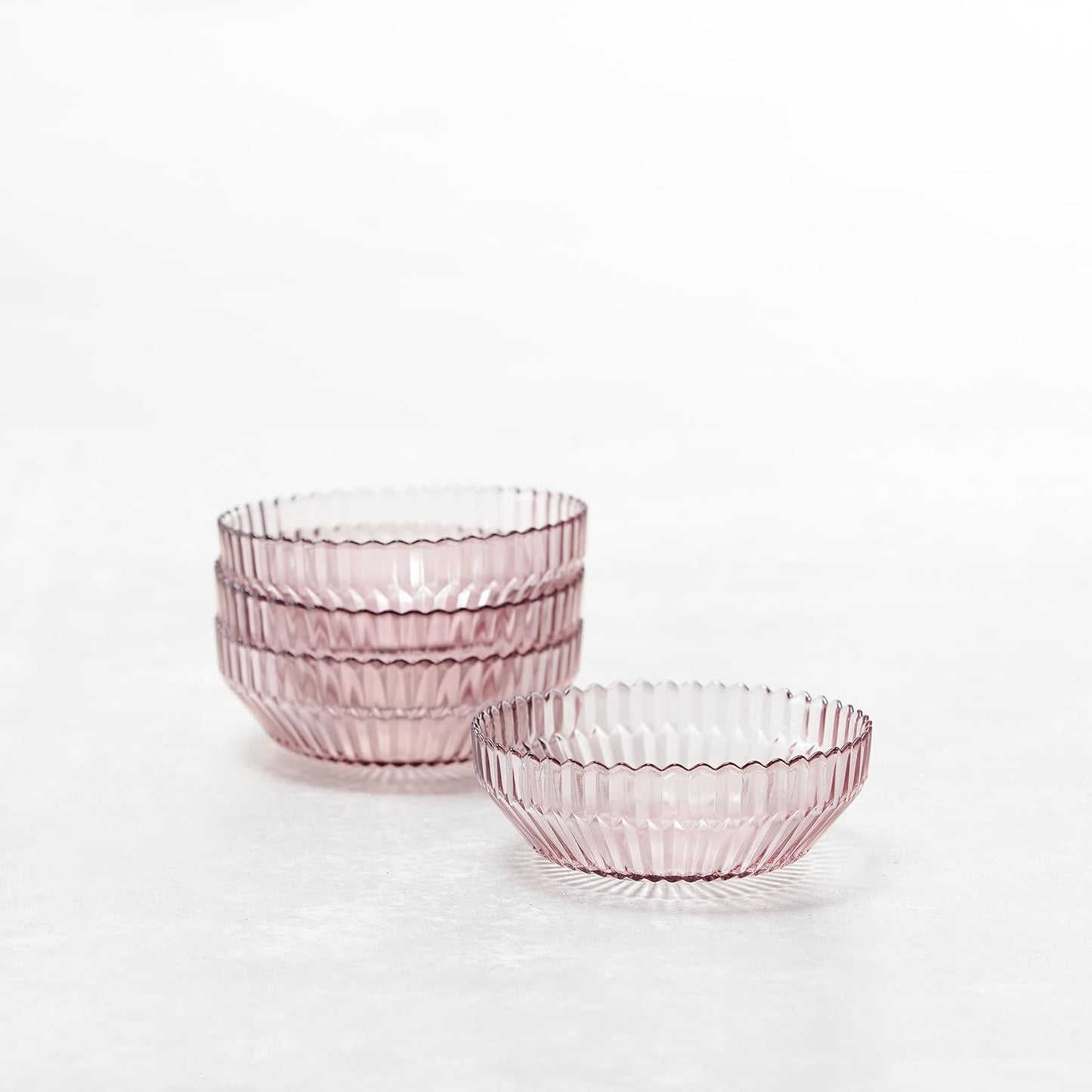 Fortessa Archie Glass 12 Piece Dinnerware Set, Service for 4, Pink