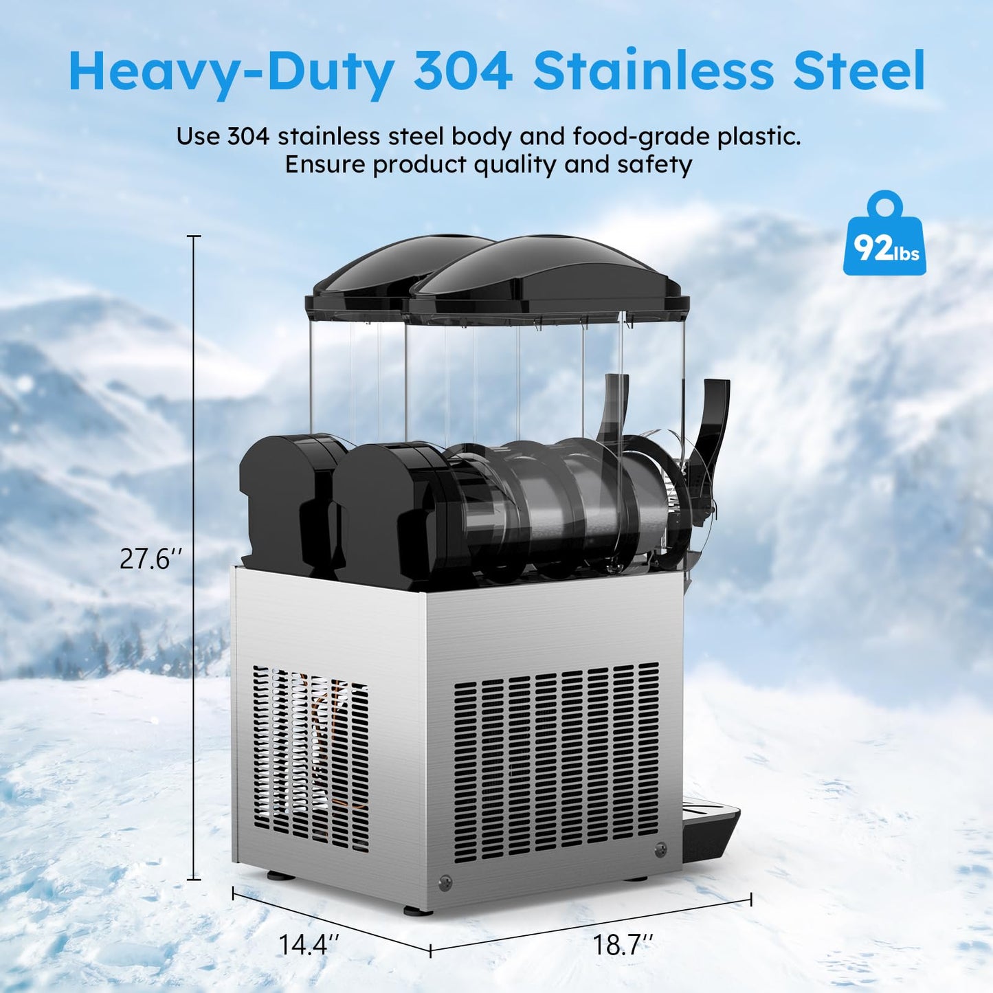 30L 8 Gal Commercial Margarita & Slushy Machine,1100W 110V Frozen Drink Maker Smoothie Machine for Bar,Electric Large Slushie Machine with Self-cleaning Mode,For Alcohol Beverage Cocktail Juice