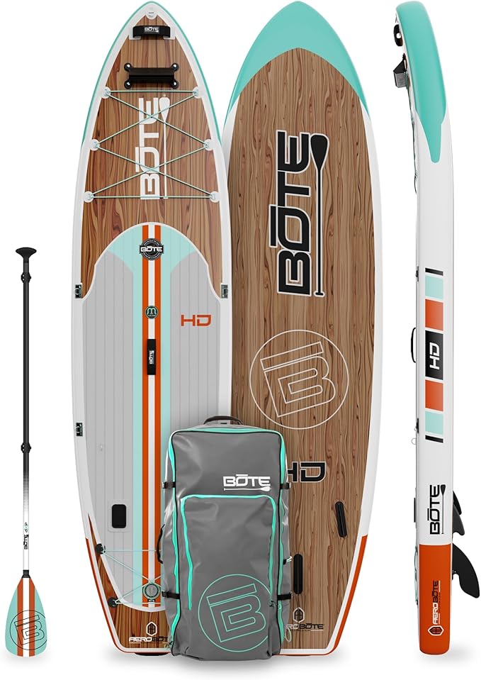 BOTE HD Aero Inflatable Stand Up Paddle Board MAGNEPod Compatible Blow Up iSUP with Paddle Travel Backpack Adults Kids Fam...