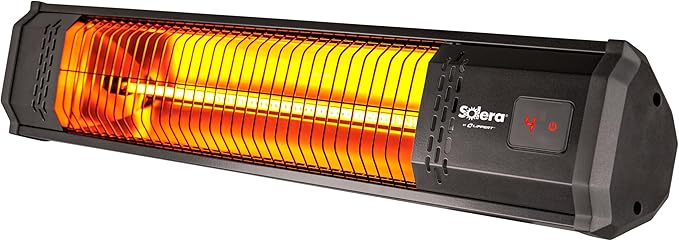 Solera Detachable Electric RV Awning Outdoor Patio Heater with Built-in Timer, Powder Coated Steel Construction, UL Certif...