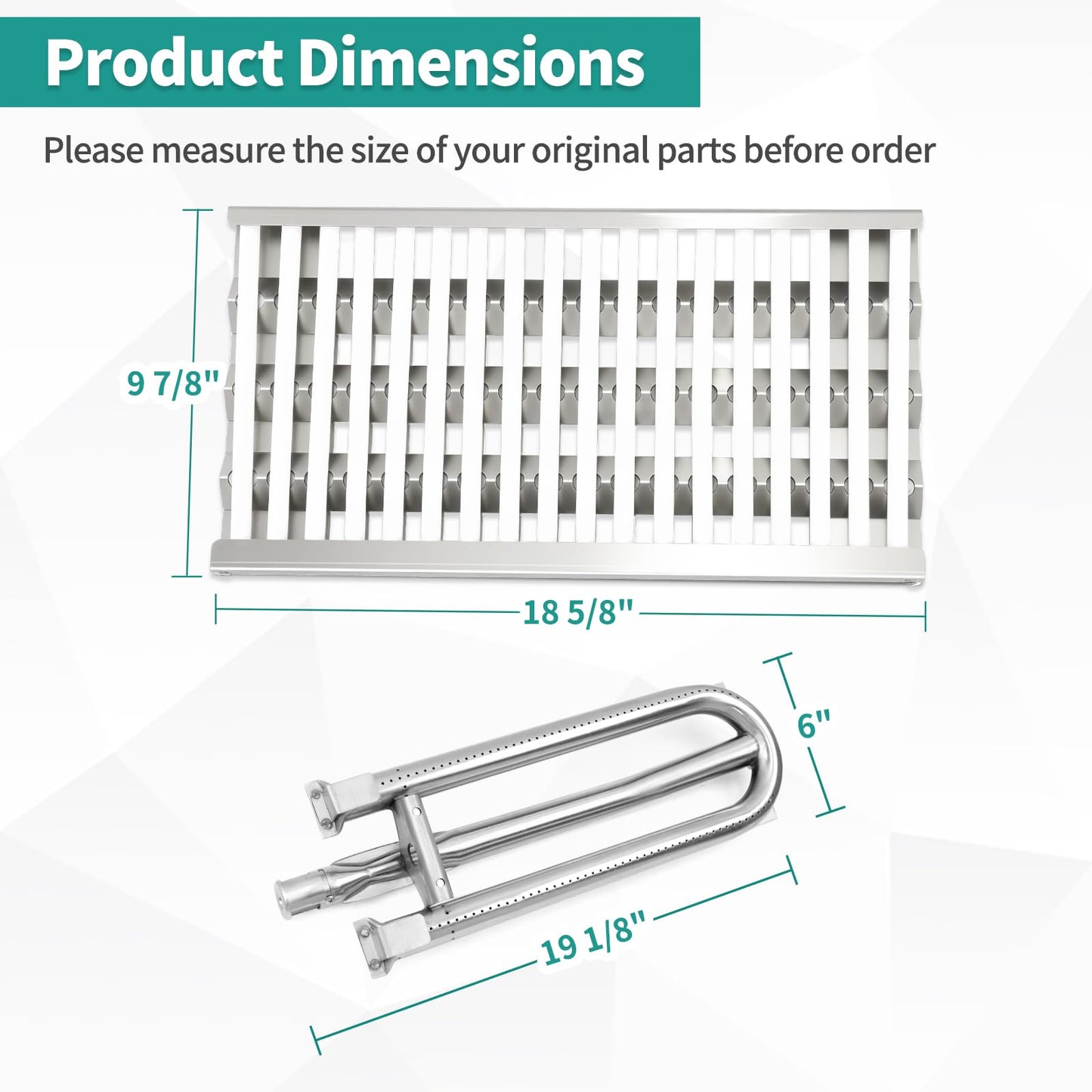 Meyafiny Ceramic Rod Radiant Tray for DCS Grill Parts Replacement Stainless Steel Grill Heat Plates Grill Burners Briquette Tray for 27DBQR, DCS36 BGB36-BQARL, DCS48 BGB48-BQARN, DCS27FS-BQR