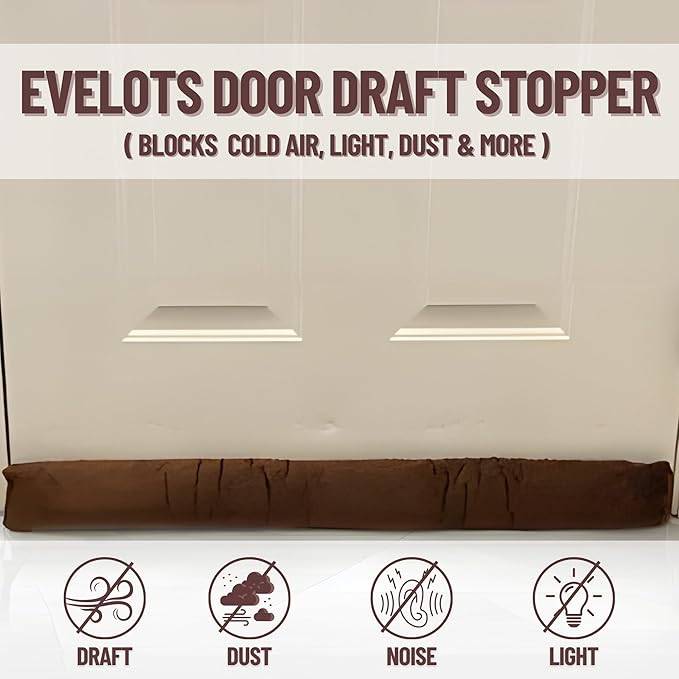 Evelots Magnetic Metal Door Draft Stopper -Extra Strong Magnets for Steel Doors-Cold Air, Dust & Noise Blocker-Stays in Place-No Need to Bend Down-36 Inch