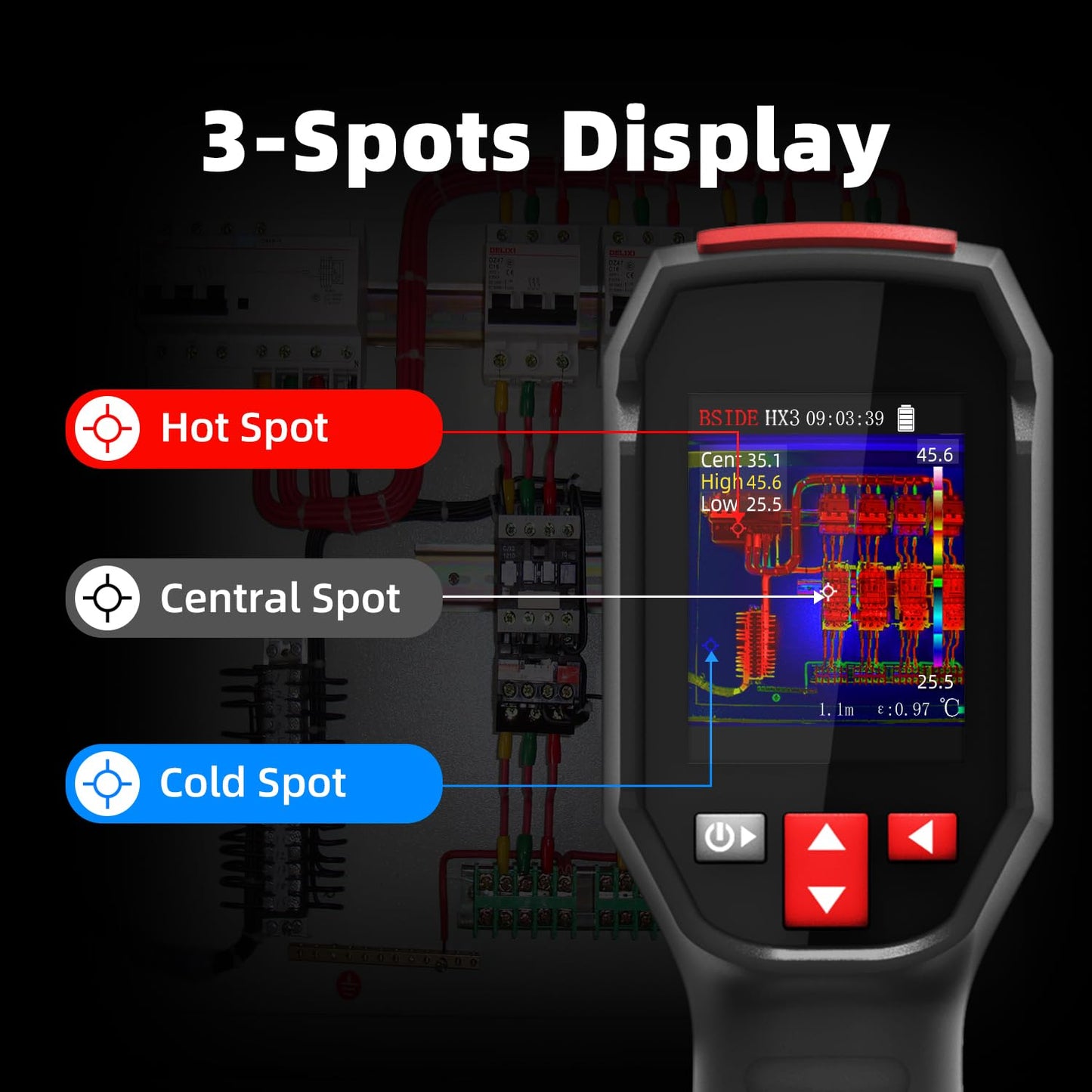 BSIDE Thermal Imaging Camera 240 x 240 Resolution Handheld Infrared IR Camera, 15 Thermal Palettes with 320 x 240 Full-Viewing TFT Display for Home Inspection HVAC Heat Pump Circuit Break, -4℉~1022℉