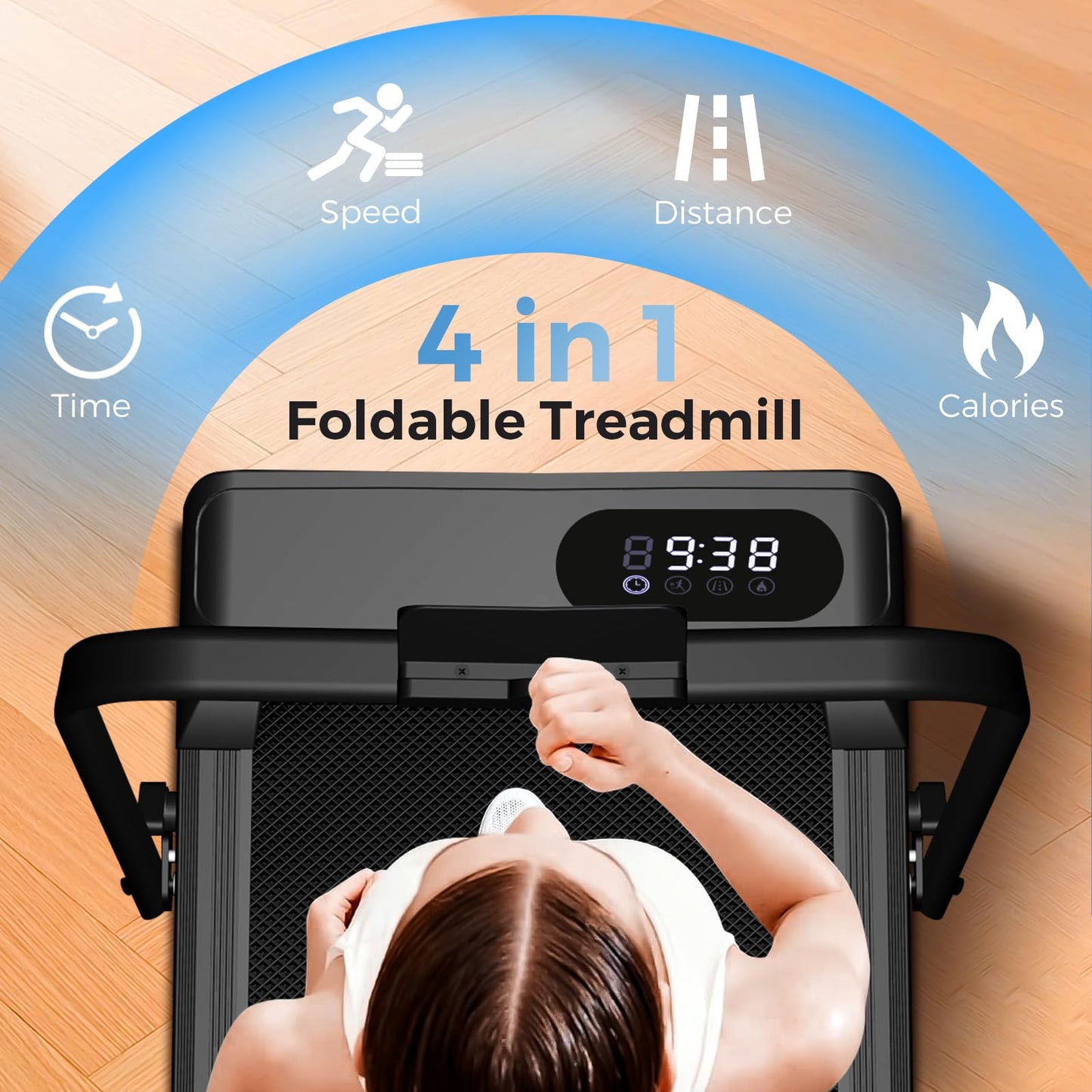 Walking Pad with Incline, 2.5HP Walking Pad Treadmill, 3 in 1 Portable Under Desk Treadmills for Home Small Space, Foldable Folding Home Treadmill with Remote Control, 350LBS Capacity
