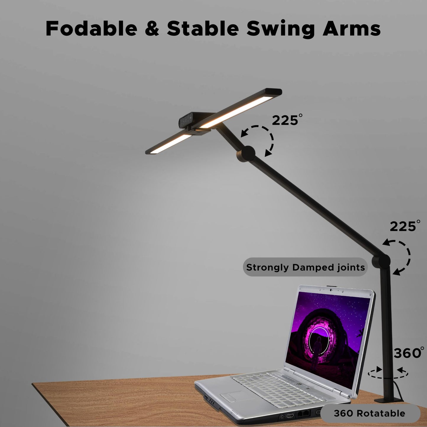 LED Desk Lamps with Clamp, Adjustable & Dimmable Desk Lamps for Home Office, Tall Desk Lamp for Workspaces, Bright LED Desk Light for Study, Workbench Light for Computers (180 Degree Rotation)