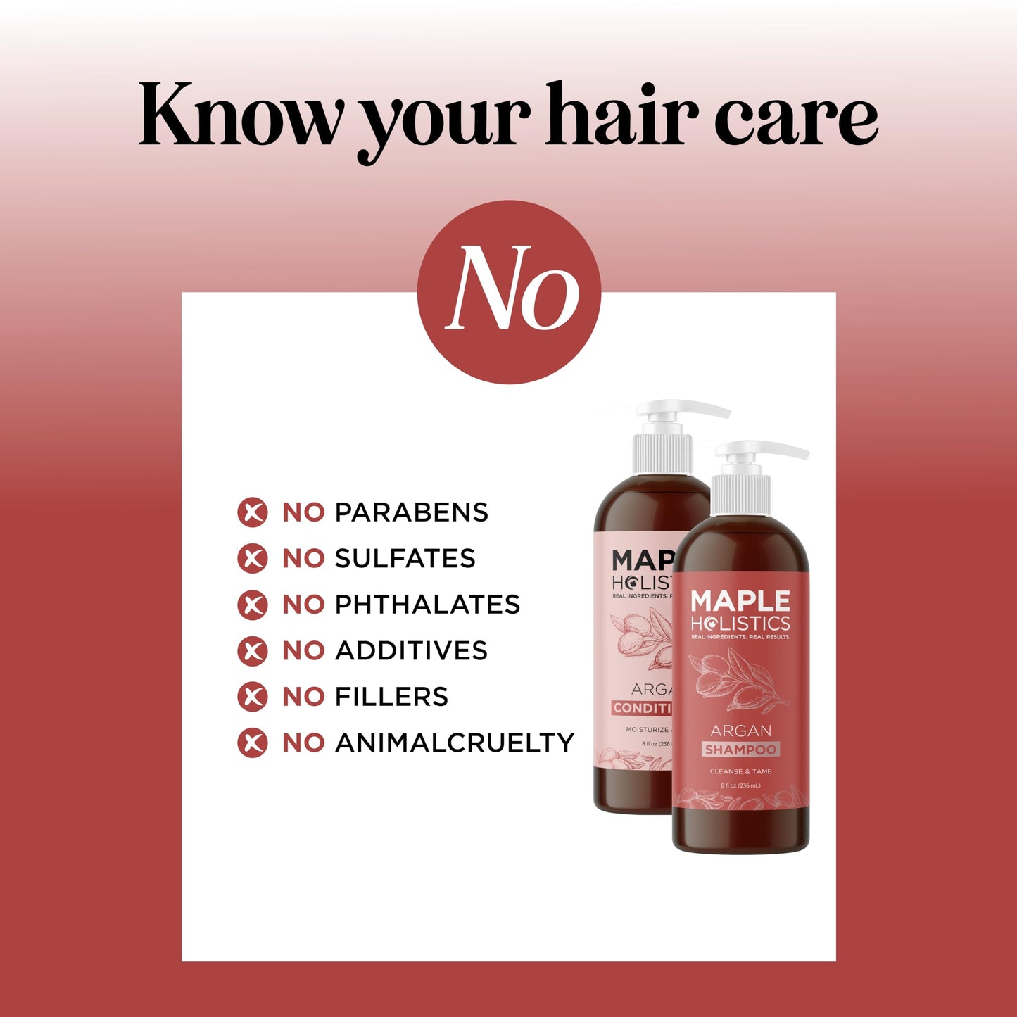 Argan Oil Shampoo and Conditioner for Dry Hair - Paraben and Sulfate Free Shampoo and Conditioner Set for Dry Hair Frizz Curl Ca