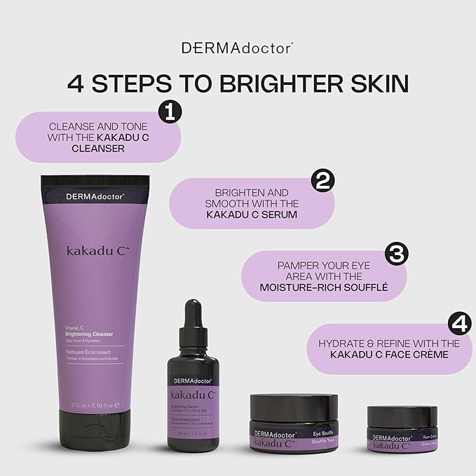 DERMAdoctor Vitamin C Face Wash – Daily 3-in-1 Vitamin C Cleanser & Makeup Remover Face Wash That Tones, Clears Pores, Lifts Oil, and Removes Sunscreen & Pollutants with Potent Kakadu Plum – 2.37 oz