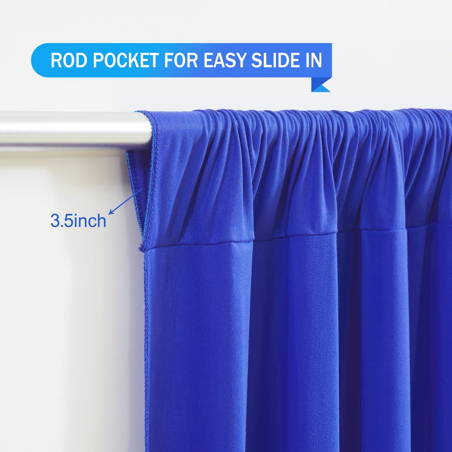Royal Blue Backdrop Curtain 2 Panels-Wrinkle-Free Royal Blue Curtains Polyester Photography Drapes for Baby Shower Birthday Party Photo Background Backdrop Stand- 8 X10FT (Royal Blue)
