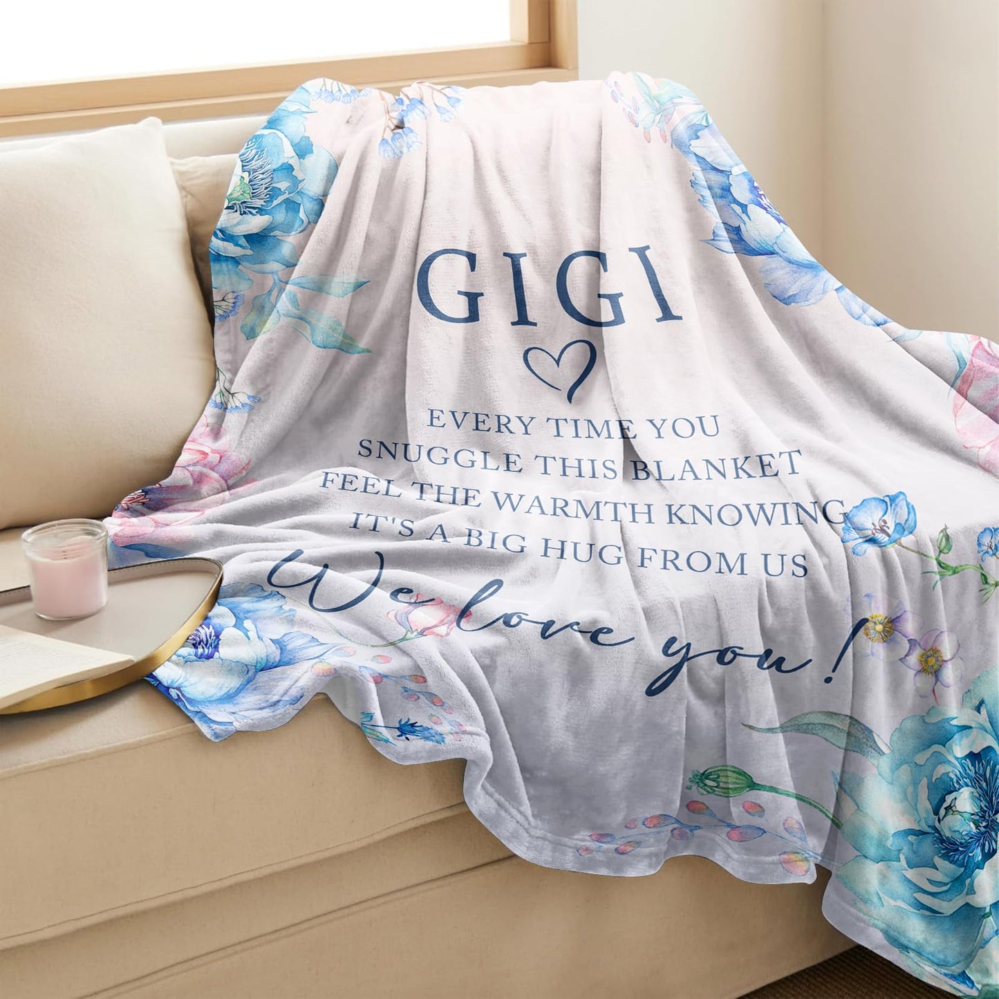 LAIORD Gigi Gifts for Grandma, Gifts for Gigi, Gigi Gifts, Blankets for Gigi 60" x 50", Gigi Gifts for Mother's Day, Gigi Birthday Gifts,Gifts for Gigi from Grandkids, Gigi Gifts for Christmas
