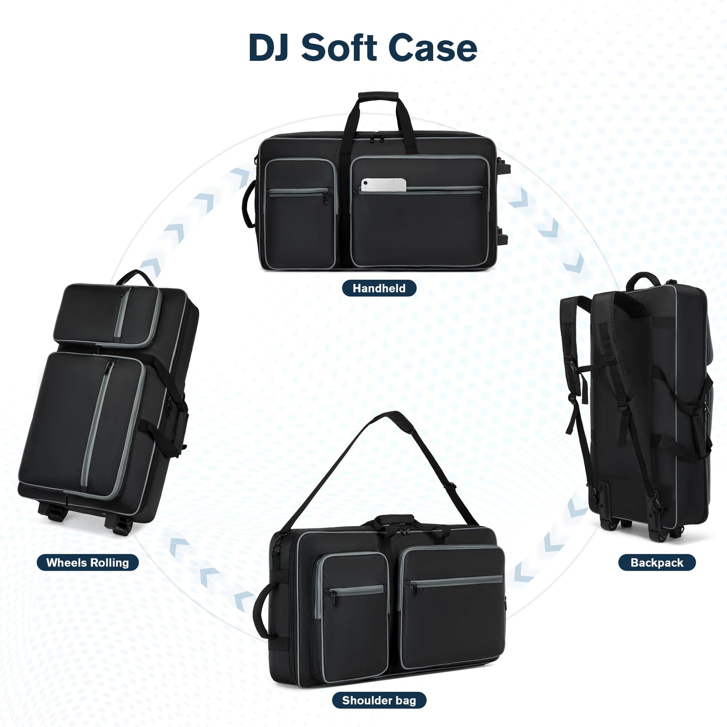 Dj Case With Wheels Compatible With Ddj Flx10/1000/1000Srt/Rev7/Rev5/Sclive 4,Dj Controller Case For Pioneer Dj Equipment,Dj Con