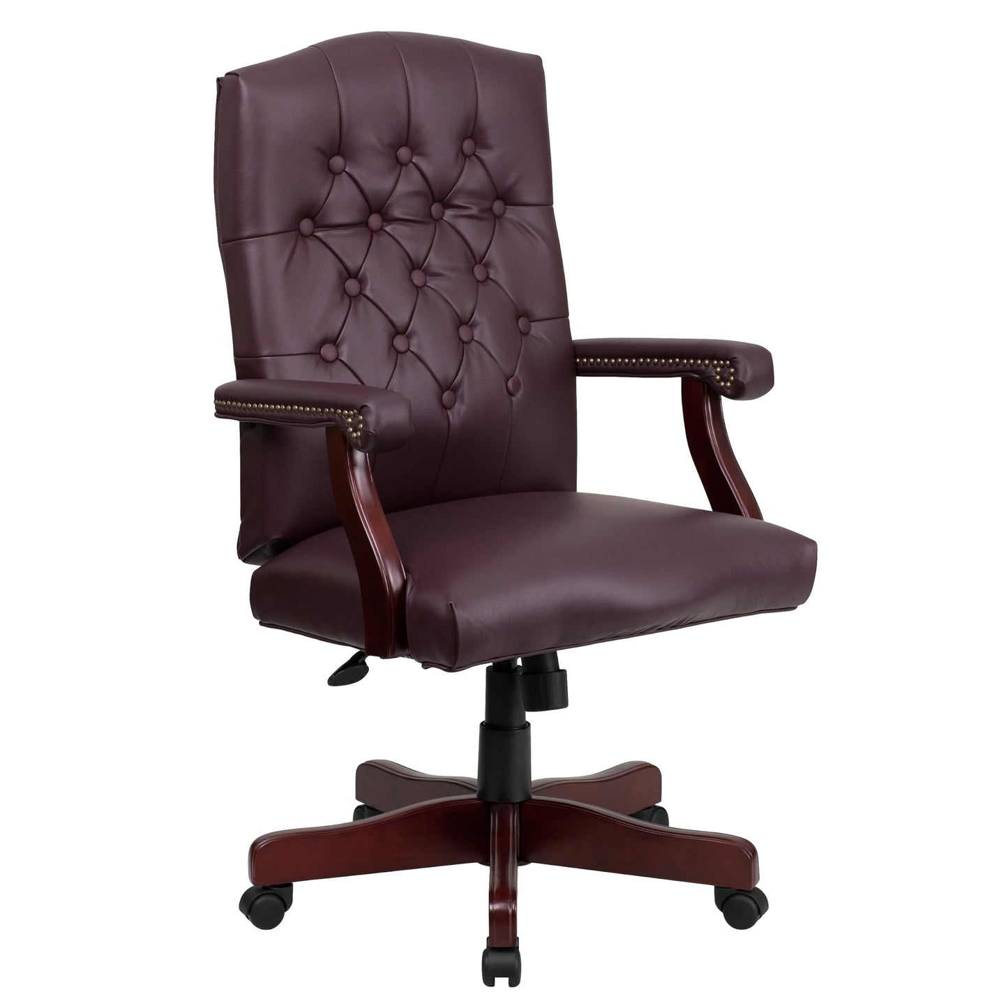 Flash Furniture Martha Washington Burgundy LeatherSoft Executive Swivel Office Chair with Arms