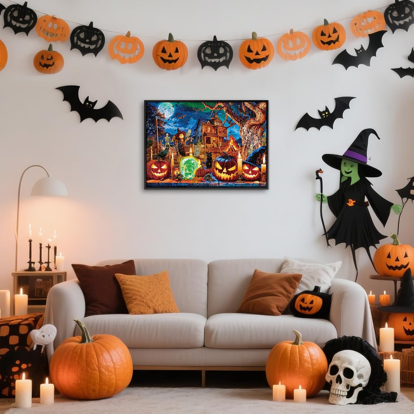 Sutinban Halloween Nightmare 1000 Pieces Puzzle for Adults, Horror Skull Pumpkin Head Jigsaw Puzzles 1000 Pieces Family Decoration, Holiday Party Gifts Puzzles for Teenages & Kids & Adults