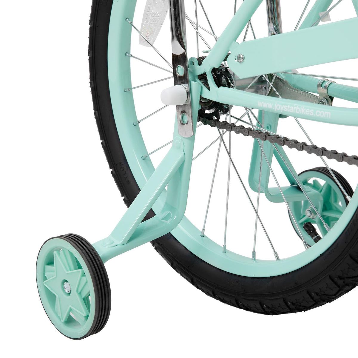 JOYSTAR 20 Inch Kids Bike with Training Wheels, Banana Seat Bicycle for Girls Ages 7-10 Years Old, Kids' Lowrider Bicycle with Front Handbrake and Coaster Brakes, High Rise Handlebar Green