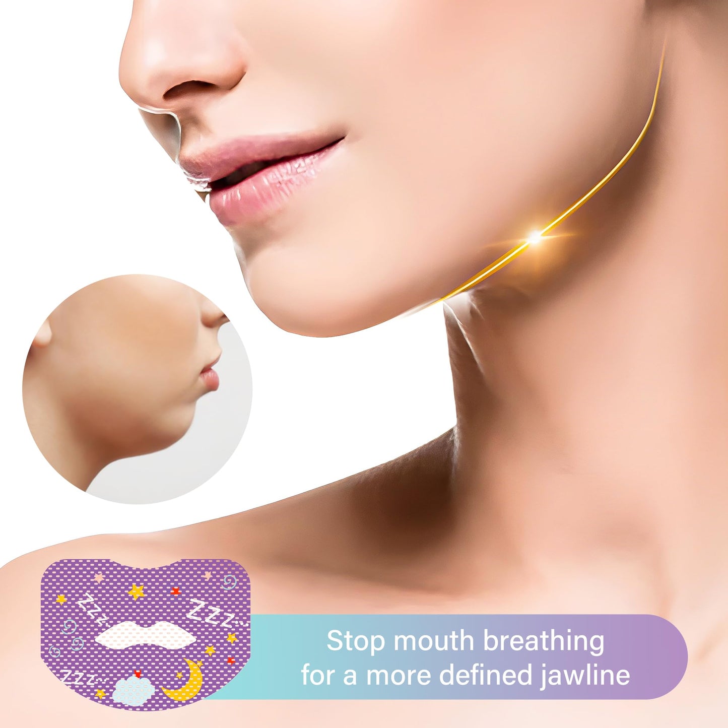 30pcs Mouth Breathing Correction Patch, Children's Closed Mouth Patch, Adult Anti-snoring, Closed Mouth Patch, Improve Mouth Breathing Facial Problems (Large（16 years and over）)