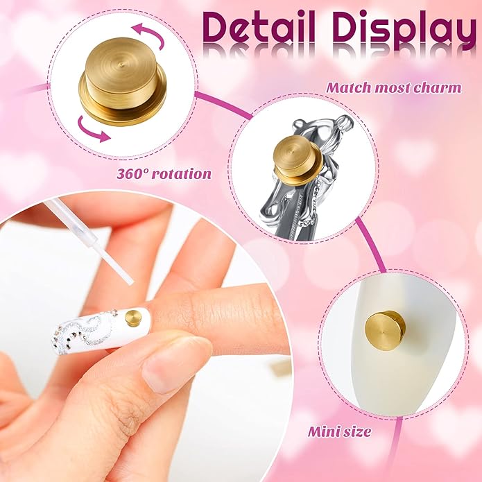 Leelosp 30 Pieces Spinning Nail Charms Nail Art Rotating Charm Bearing Art Tool Rings Jewelry Rotating Tools 3D for Women Girls Crafting Jewelry Accessories
