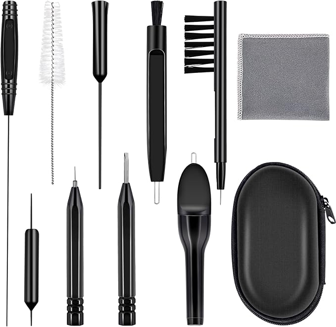 Hearing Aid Cleaning Kit, ARRITZ 11pcs Hearing Amplifier Cleaning Tools with Brushes and Case