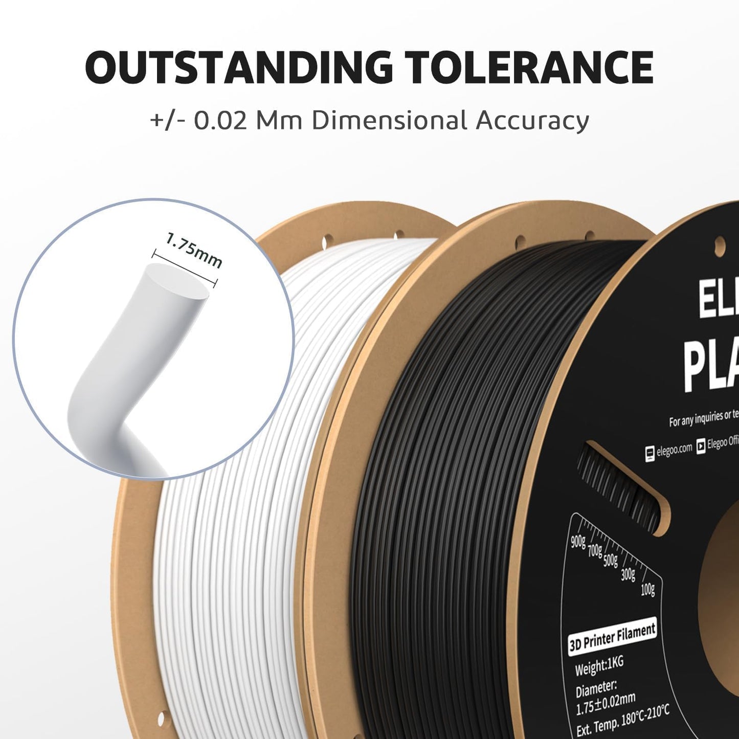 ELEGOO PLA PRO Filament 1.75mm Burgundy Red 1KG, 30-250mm/s Printing Speed Improved Rigidity 3D Printer Filament Dimensional Accuracy +/- 0.02mm, 1kg Spool (2.2lbs)