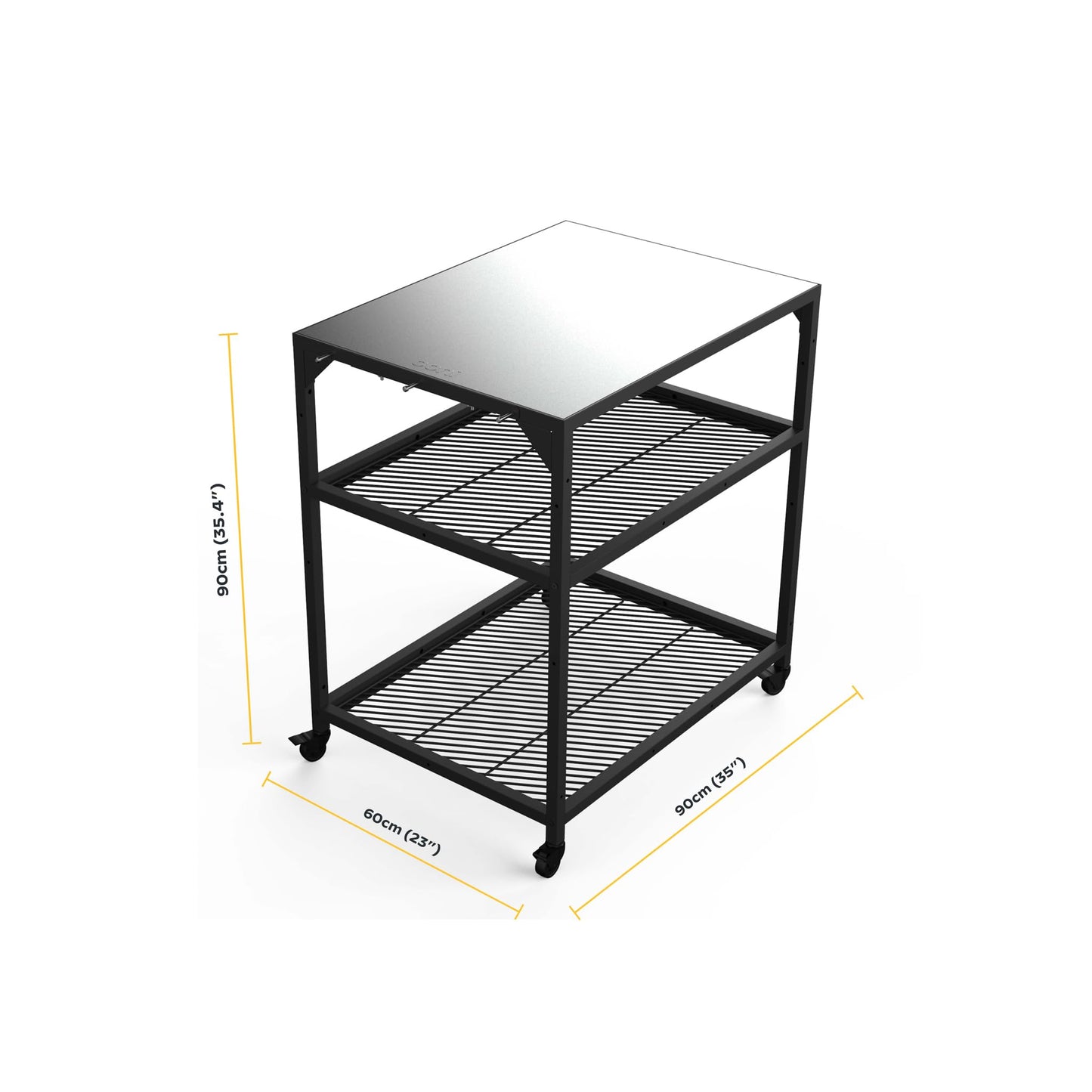 Ooni Medium Modular Table - 31x22x35" Pizza Oven Table Cart, Stainless Steel Pizza Oven Stand, Grill Barbecue Stand, Outdoor Table, Pizza Oven Accessories, Outdoor Pizza Oven Tables, Pizza Station