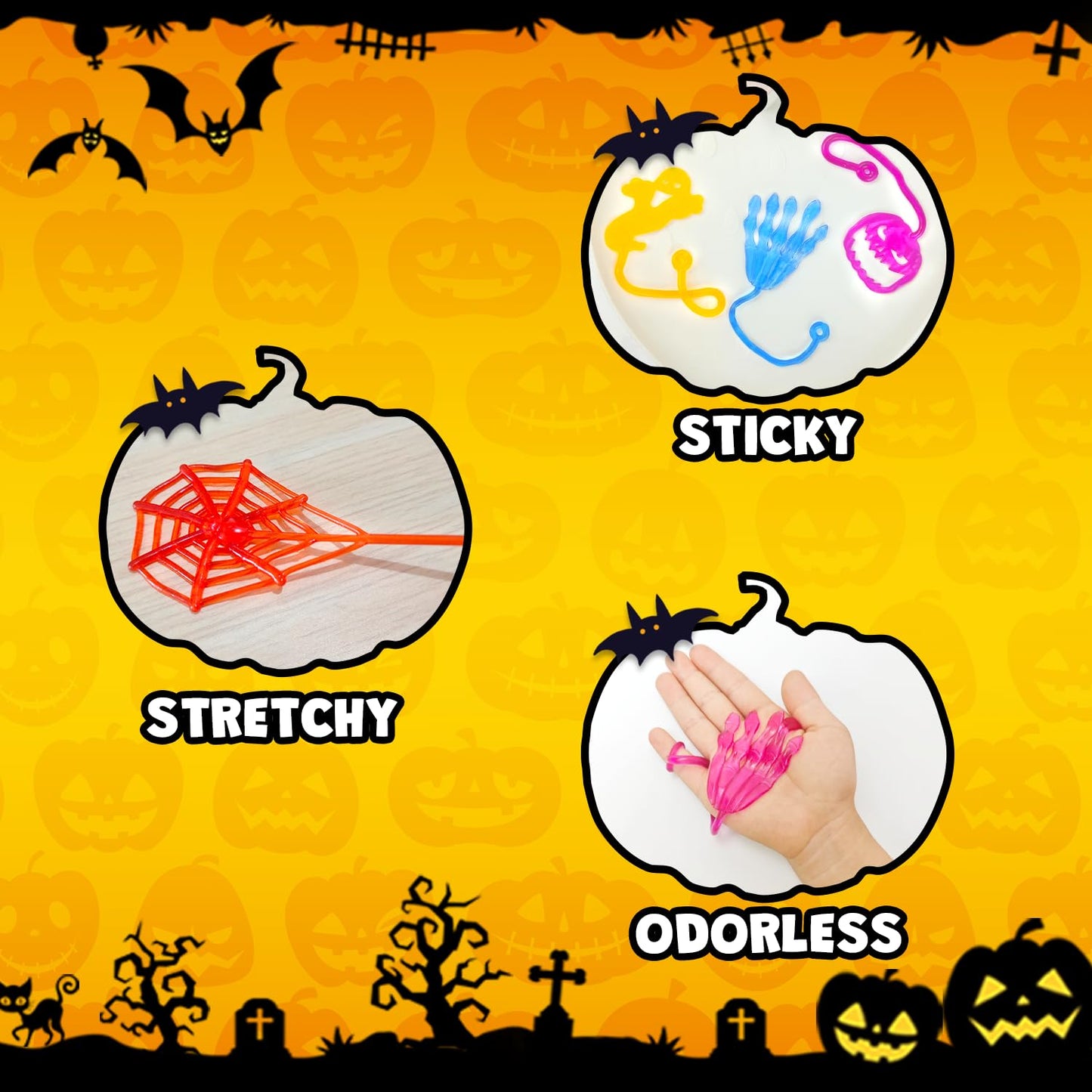 Halloween Treat Non Candy for Kids 28 PCS, Sticky Hands Toys Gifts Prizes for Toddlers, Halloween Goody Bag Bucket Pinata Stuffer Fillers,Birthday Preschool Party Favor Supplies Trinket for Boys Girls