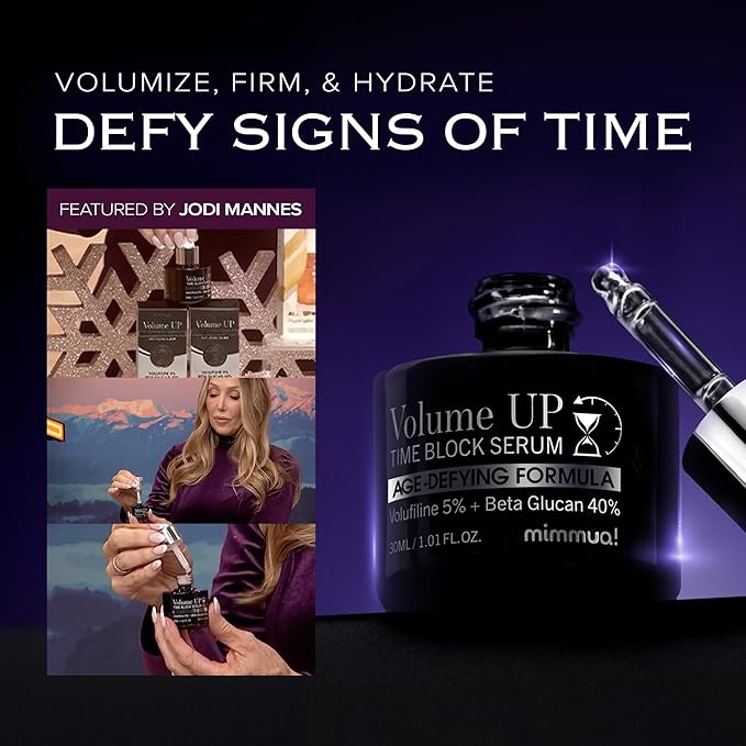 Volume UP Time Block Serum | Anti-Aging Wrinkle Filler | 5% Volufiline + 40% Beta Glucan | Botox in a Bottle | Plumps Wrinkles by Stimulating Fat Cells | Under eye, Forehead, Frown Line, Neck Wrinkle