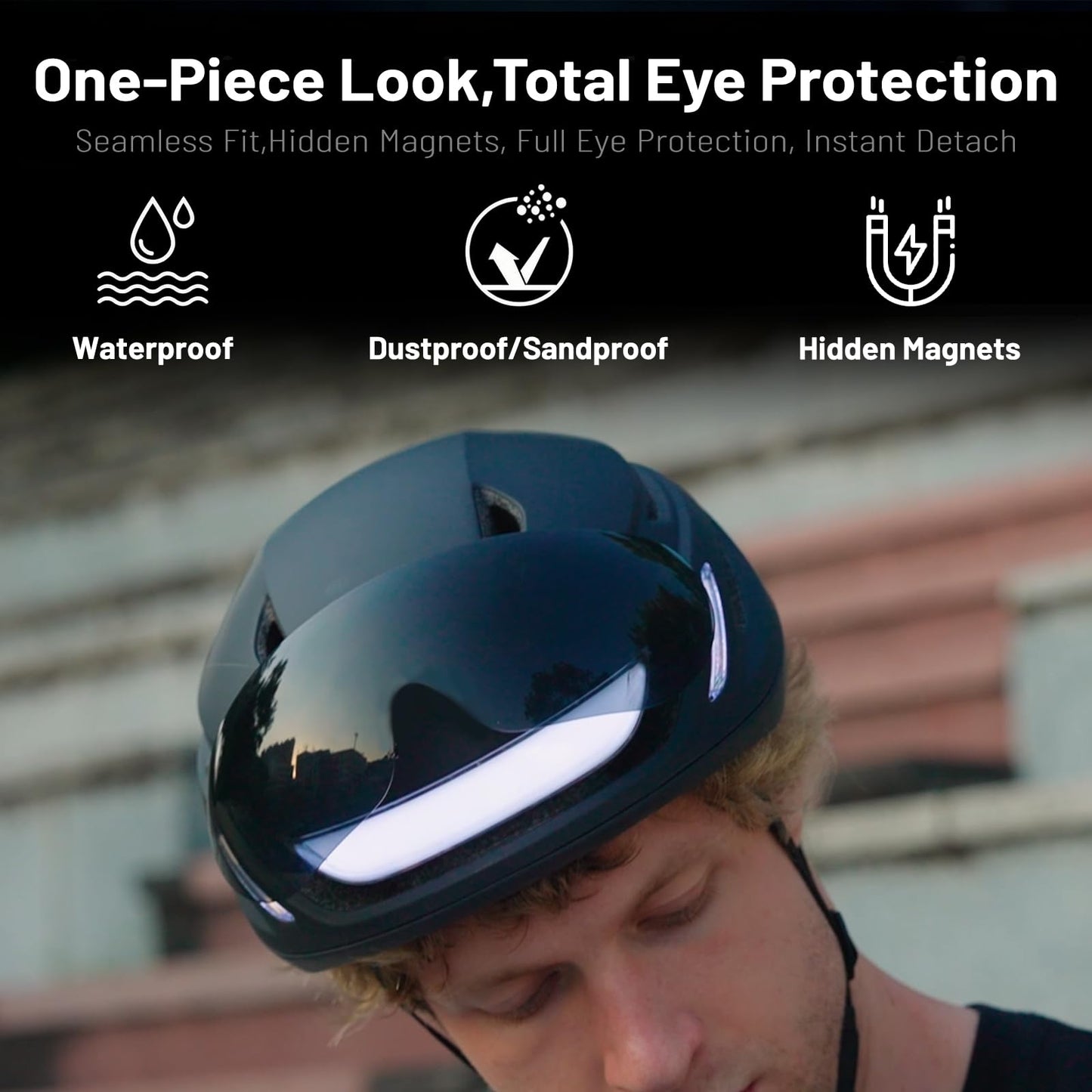 ASIEVIE Smart Commuter E-Bike Helmet, NTA-8776 Certified for 28mph, 360° Smart Lighting with Turn Signals & Brake Alert, Magnetic Shield for Cycling, Scooter, Bicycle, Adults (Black, M)