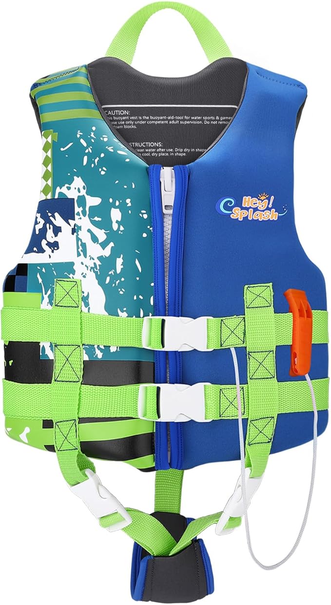 HeySplash Toddler Swim Vest, Kids Swimming Jacket Fit 30-50/50-80lbs, Child Floaties Vest wiht Safety Strap, Float Jacket ...