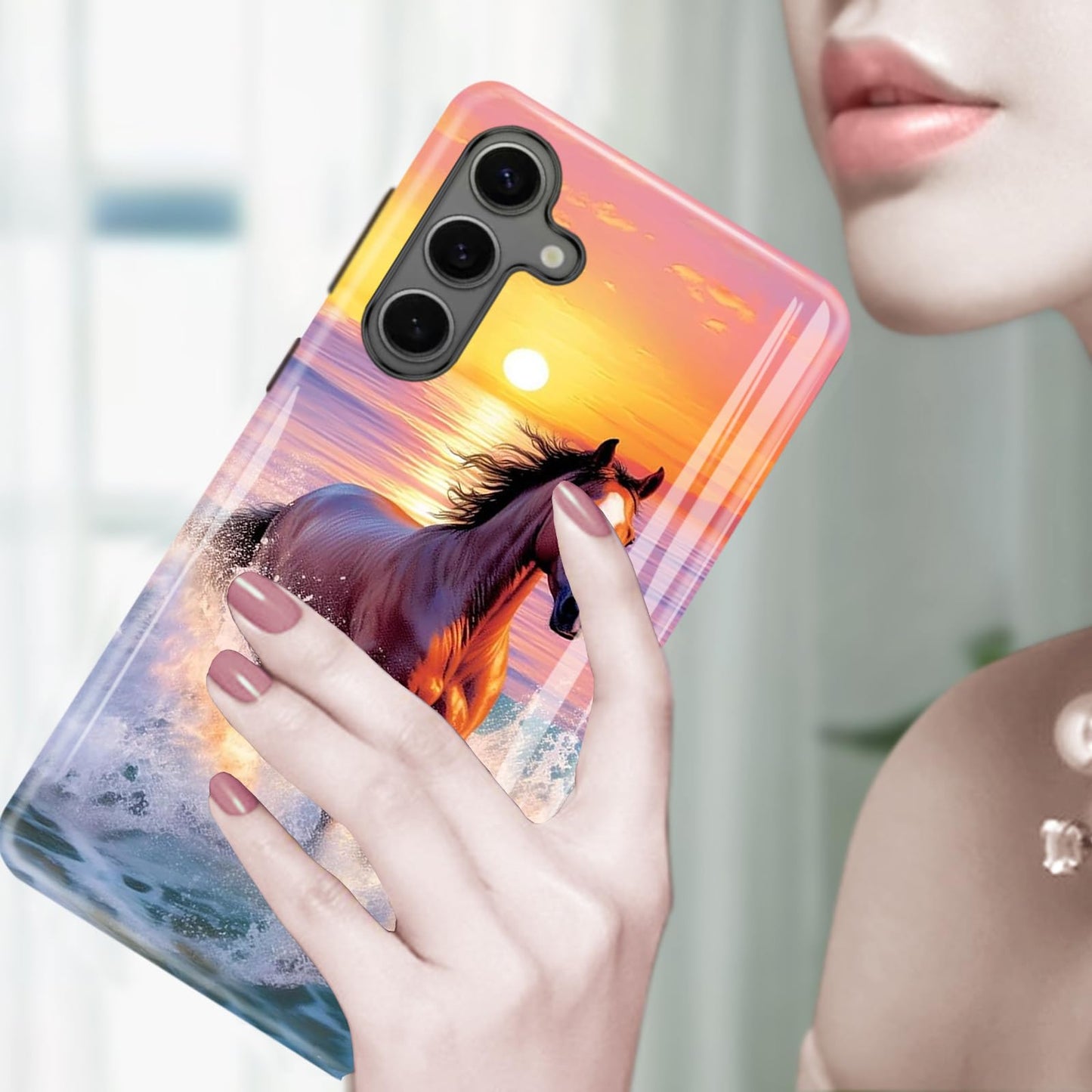Ziskgzo Compatible For Samsung Galaxy S24 Fe 5G Case, 2 Layer Hard Shell Silicone Cover 2 In 1 Shockproof Protective Phone Case,