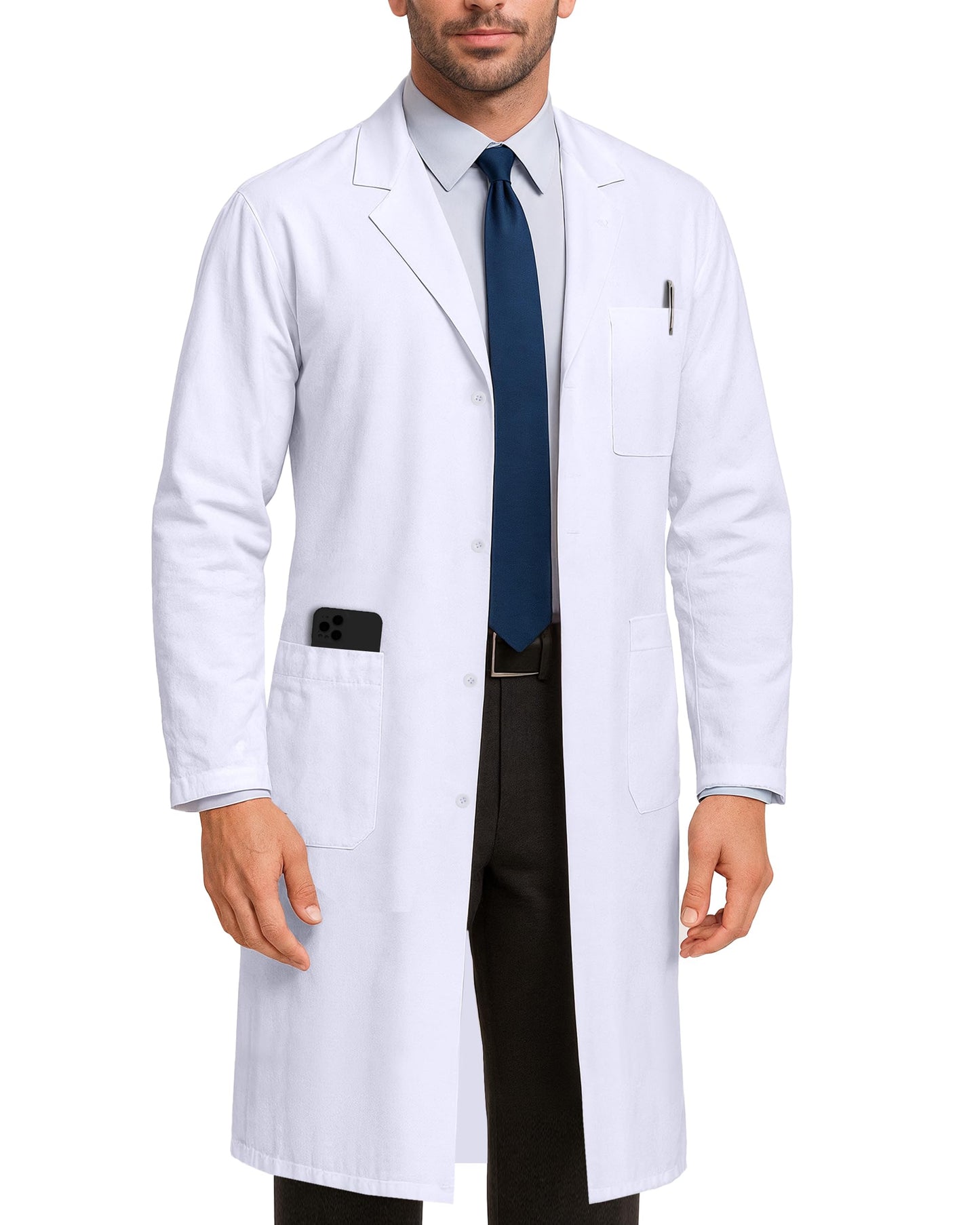 NY Threads Professional Lab Coat for Men Long Sleeve Medical Coat 1 Pack, X-Large, White