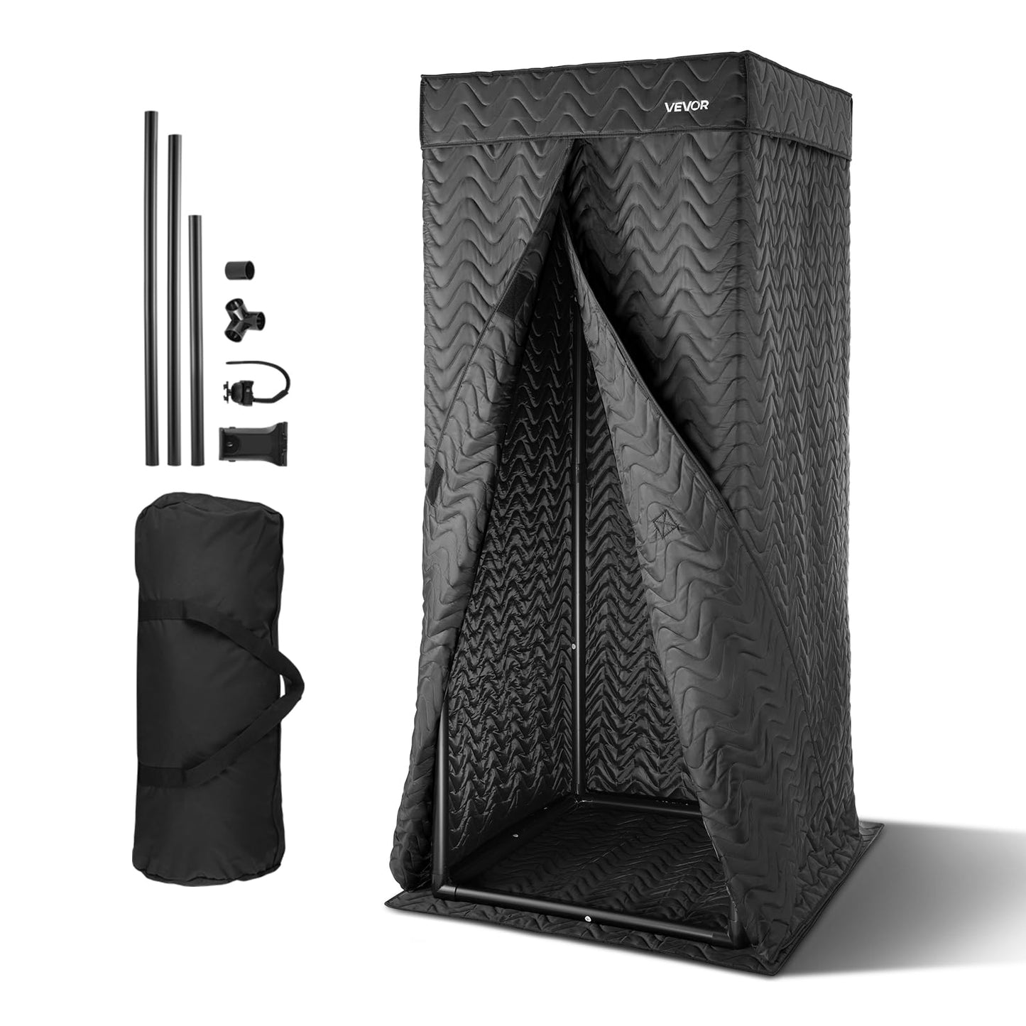 Vevor Portable Vocal Booth, 6.56 Ft Height, Pro-Grade Recording Studio With Travel Bag, Mobile Tablet Stand, Thickened Soundproo
