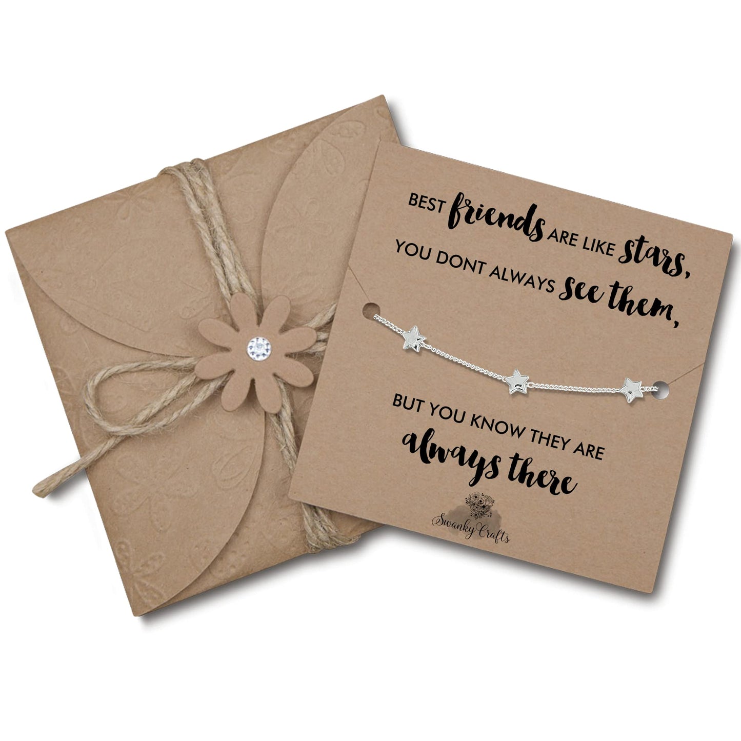 Best Friend birthday gifts for women - friend gifts for women unique, birthday gifts for best friend bracelet, birthday gift for best friend bracelets - golden star bracelet with birthday card