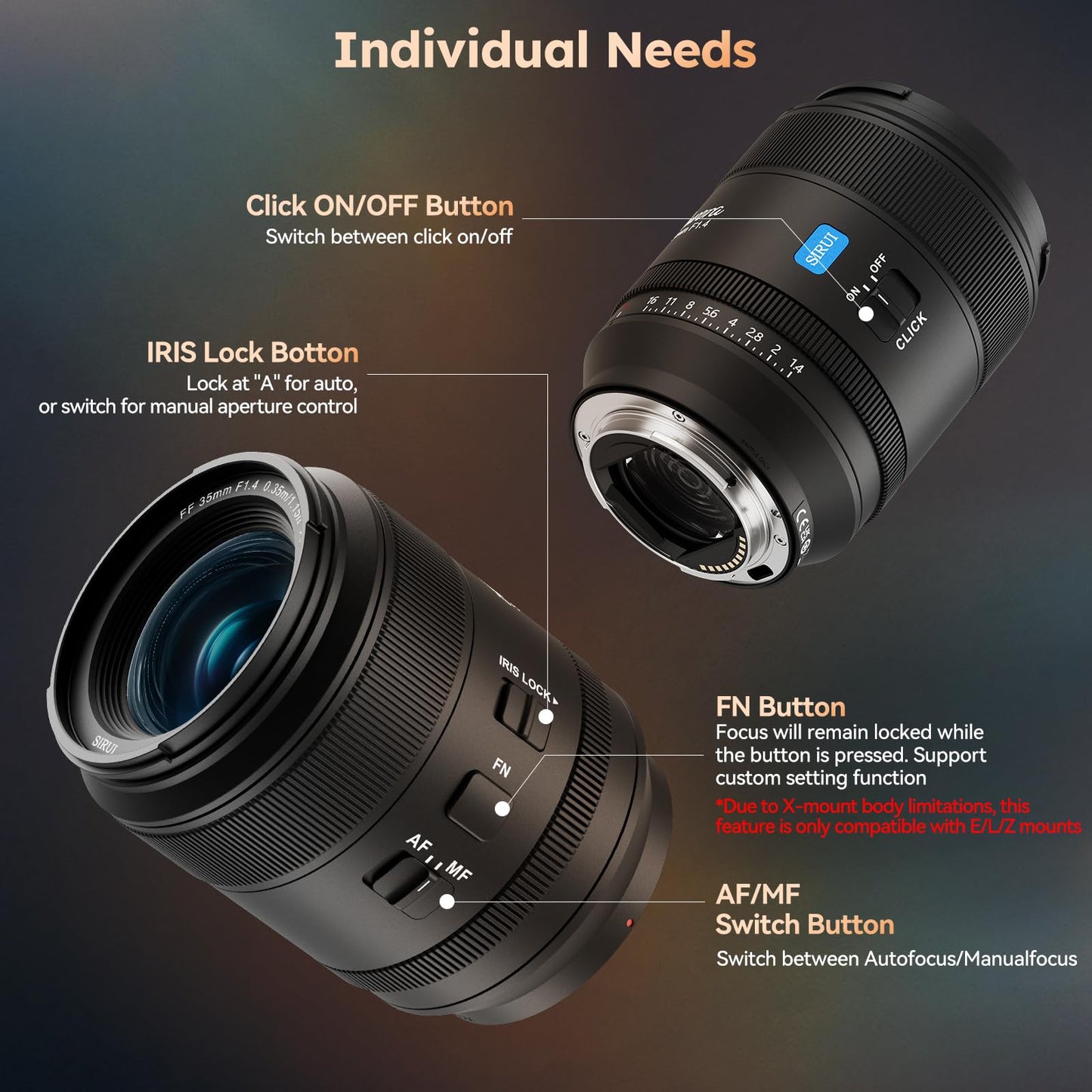 SIRUI Aurora F1.4 Full Frame Auto Focus Lens Set, 85mm Telephoto Prime Portrait & 35mm Wide Angle Prime Lens for Z Mount Cameras, Black