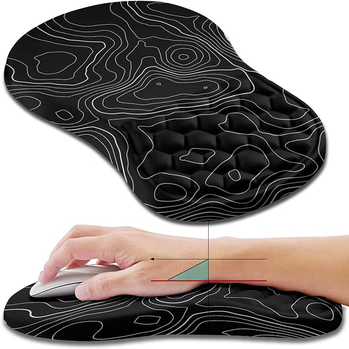Hokafenle Ergonomic Mouse Pad Wrist Support, Wrist Rest Mousepad for Carpal Tunnel Pain Relief with Integrated Memory Foam...
