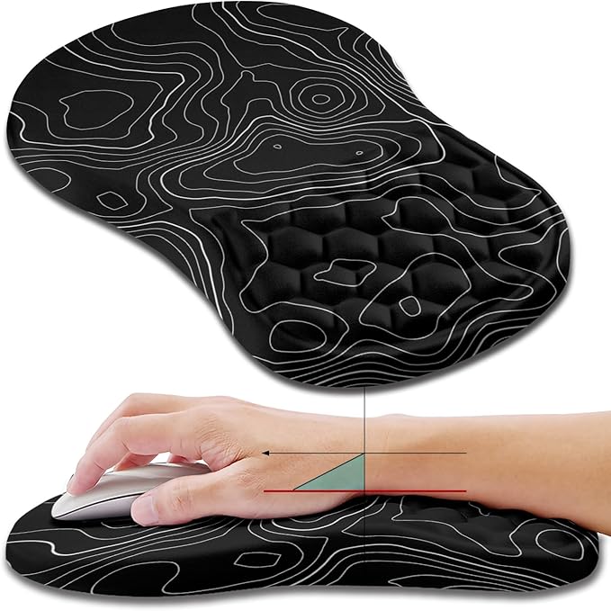 Hokafenle Ergonomic Mouse Pad Wrist Support, Wrist Rest Mousepad for Carpal Tunnel Pain Relief with Integrated Memory Foam...