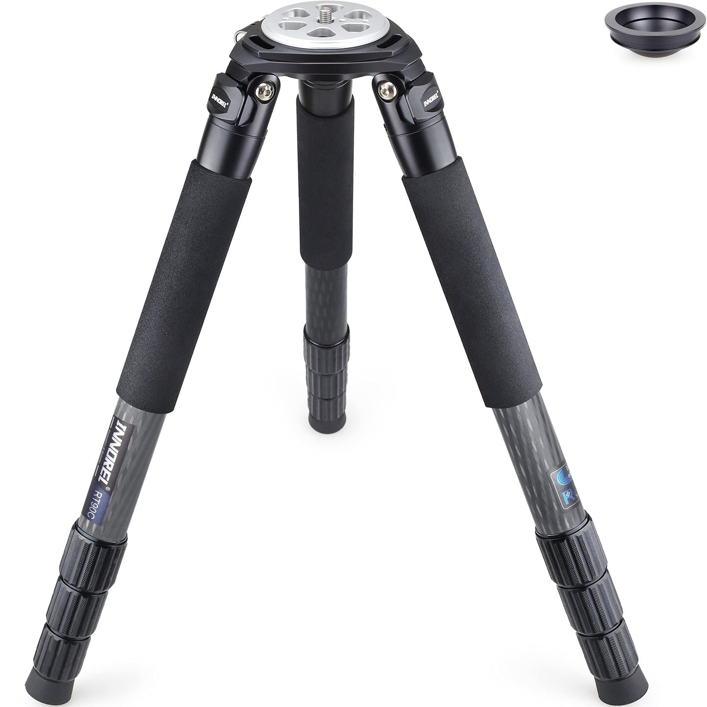Carbon Fiber Tripod INNOREL RT90C Bowl Tripods Professional Heavy Duty Camera Stand for DSLR Cameras Compatible with Ball Head and Fluid Head, 63 inch, 40mm Tube 40kg Load Black