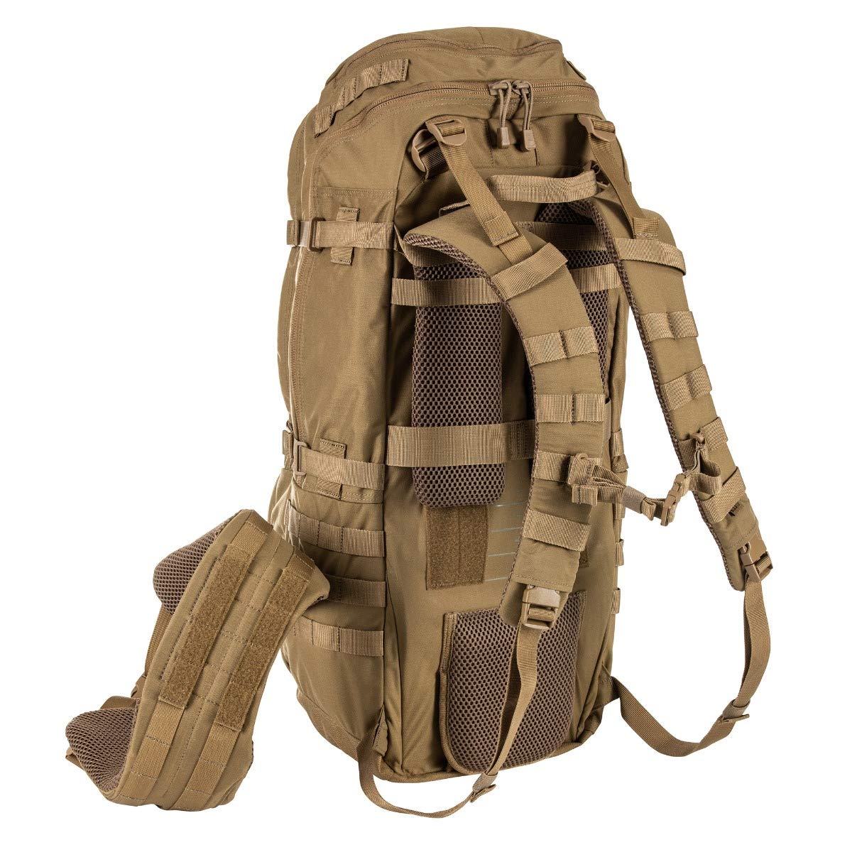 5.11 Tactical Rush 100 Backpack, Large 60L Heavy Duty Deployment Bag, Military Style MOLLE Pack, Style 56555ABR, Large/X-Large, Ranger Green