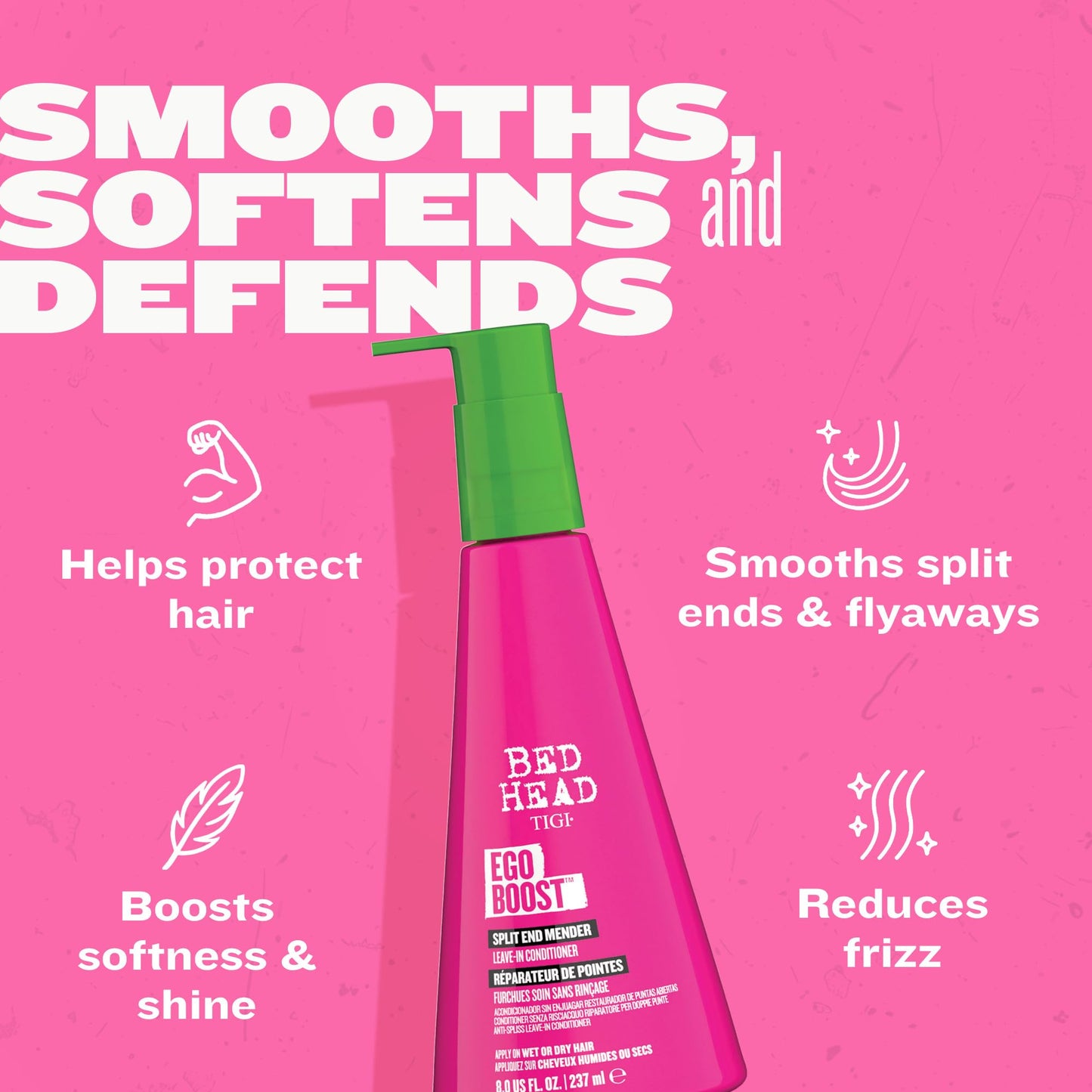 TIGI Bed Head Ego Boost Split End Mender Leave in Conditioner, 8.0 Ounce,237 milliliters