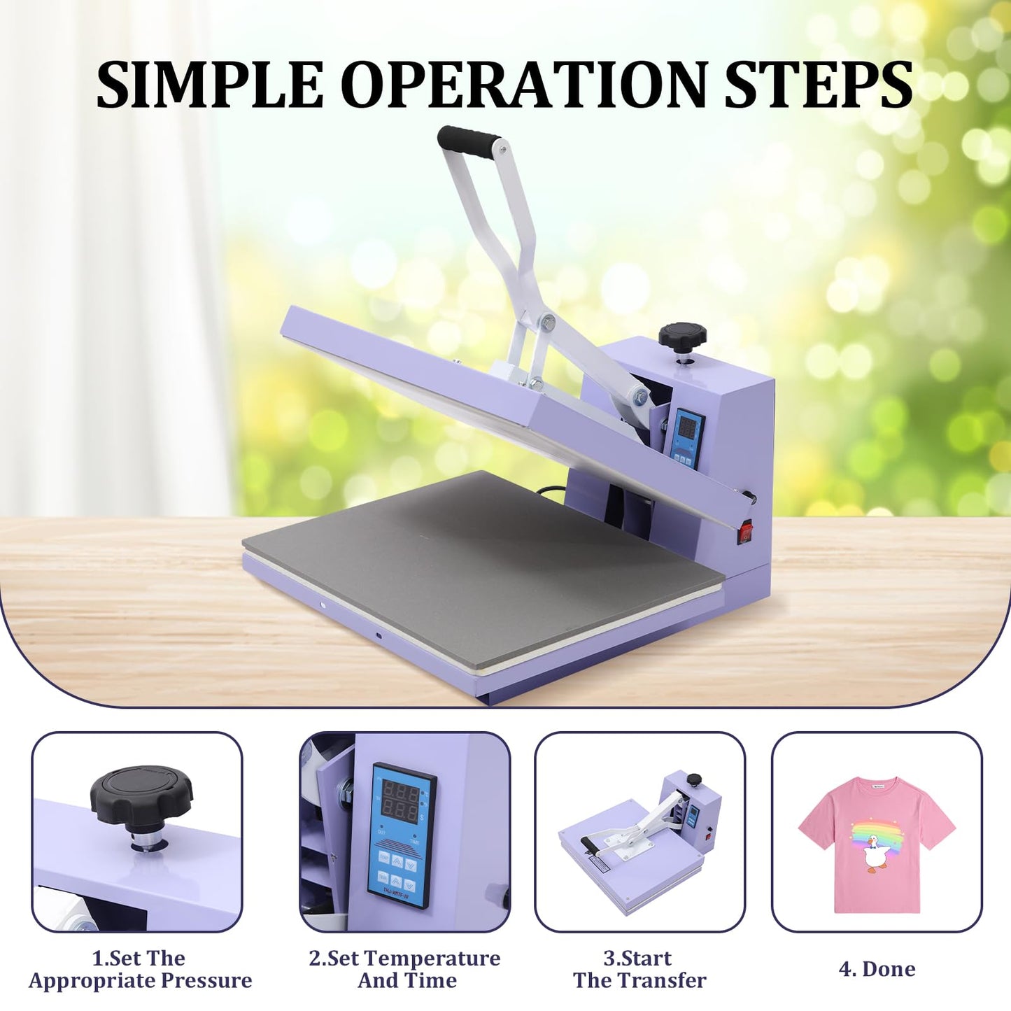 16x20 in Heat Press Machine for t Shirts, Professional Digital Sublimation Heat Press with Fast Heating & Adjustable Pressure for Hats, Canvas, Pillows, Bags, Placemats