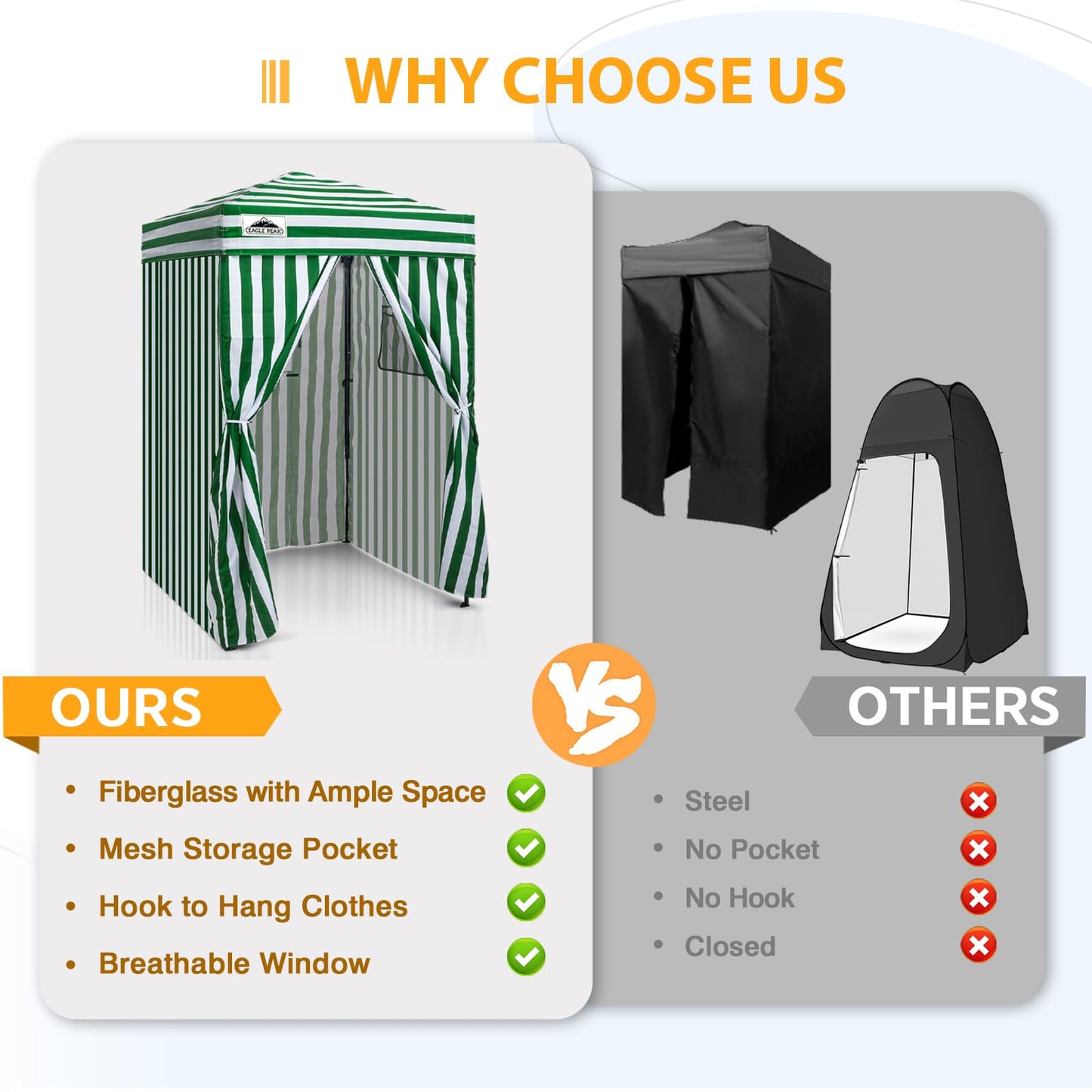 EAGLE PEAK Flex Ultra Compact 4x4 Pop-up Canopy, Sun Shelter, Changing Room, Portable Privacy Canopy Cabana for Pool, Fashion Photoshoots, or Camping, Green/White