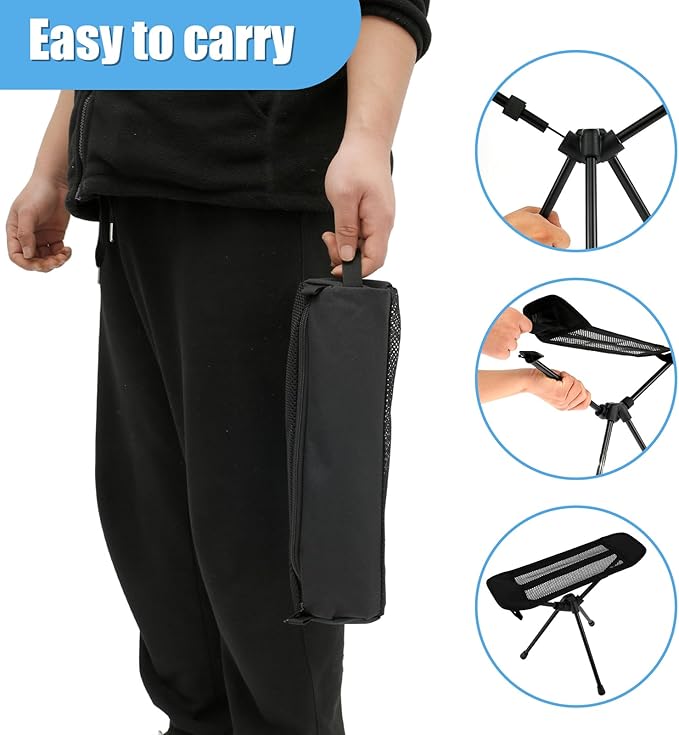 Tcwhniev Footrest Leg Rest Camping Chair Folding Camp Chair Footrest Portable Camping Footrest 15.55×17.9 Inch Camp Footrest Outdoor Chair Feet Rest Breathable Hammock Chair Foot Rest (Black)